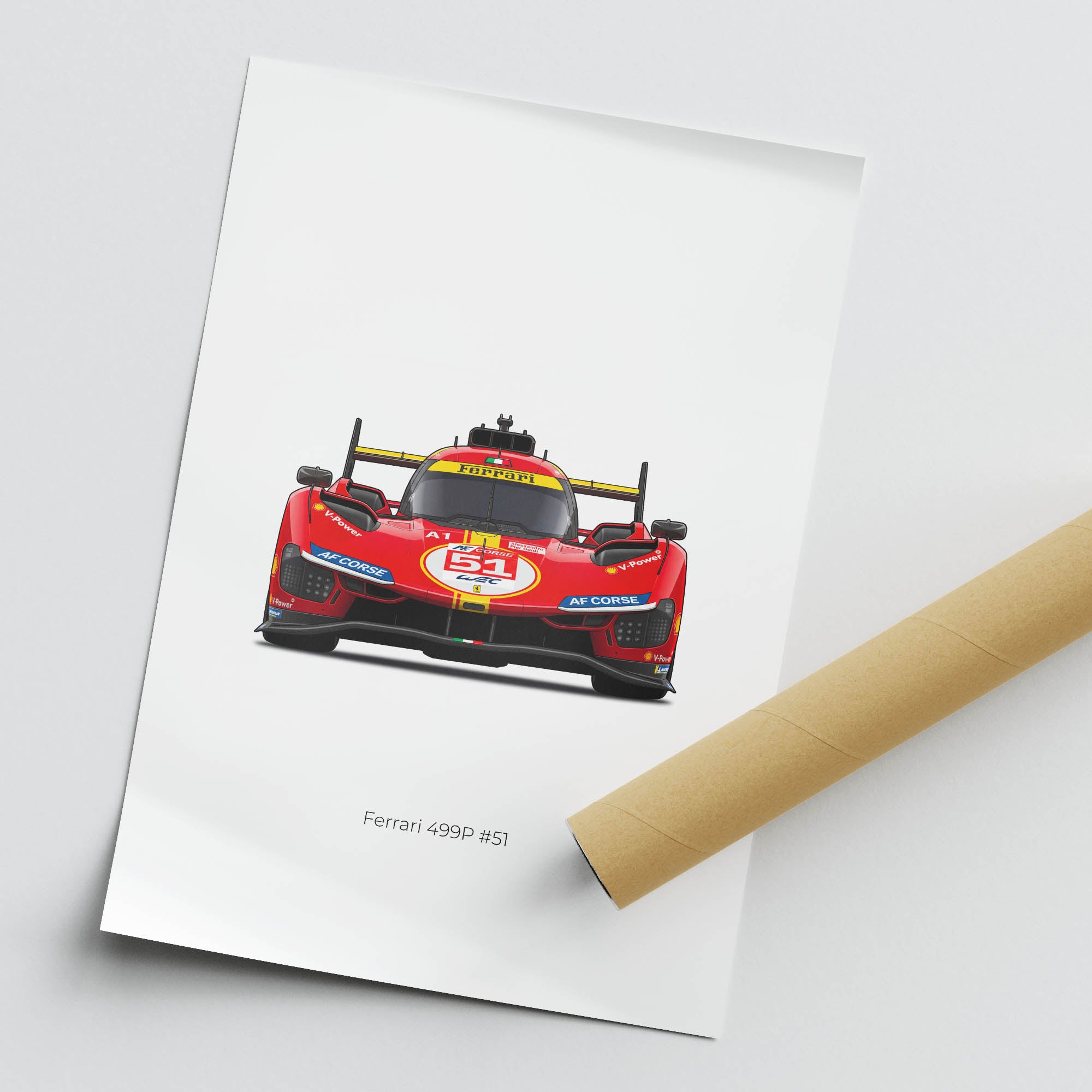 2023 Ferrari 499P 51 Alessandro Pier Guidi – Car Print