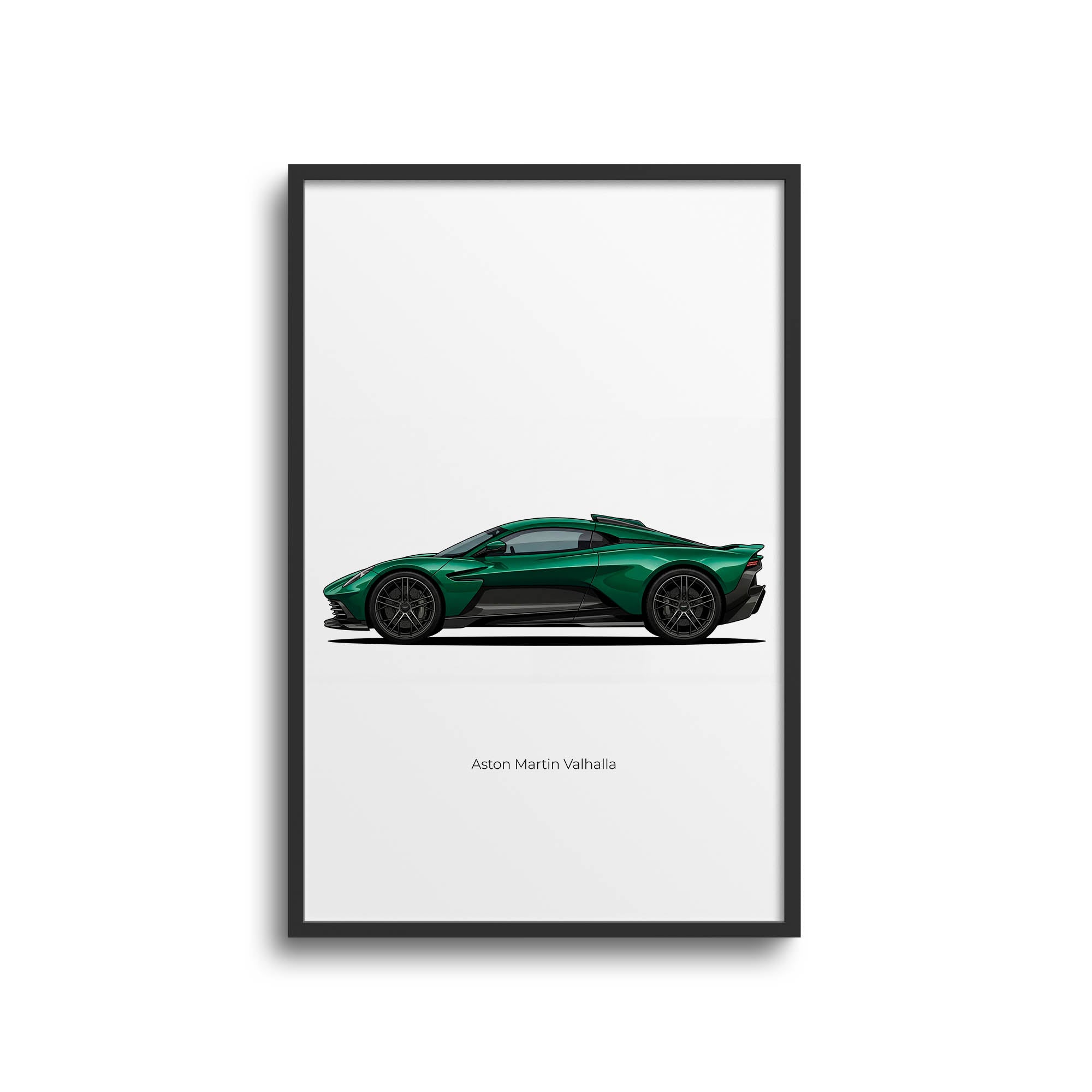 Aston Martin Valhalla Poster – 2024 British Racing Green Side View Print