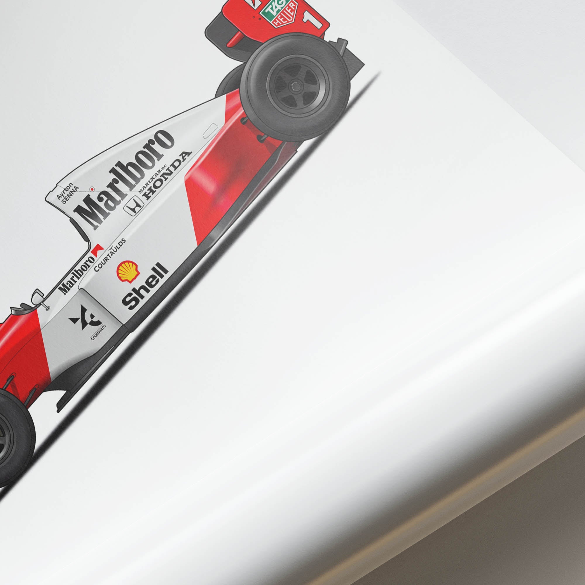 1993 McLaren MP4 8 Ayrton Senna – Car Print (Side)
