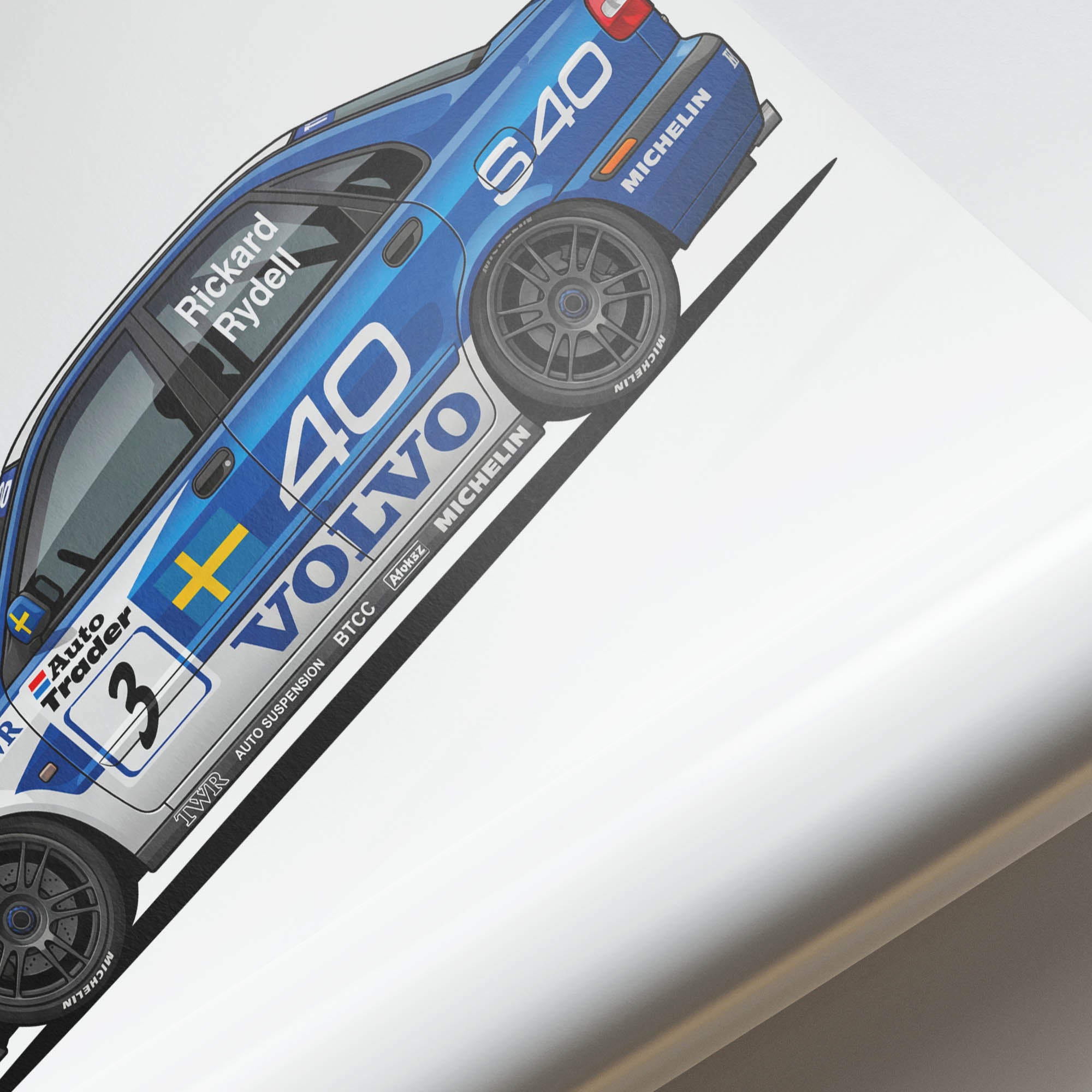1998 Volvo S40 Btcc Rickard Rydell – Car Print (Side)