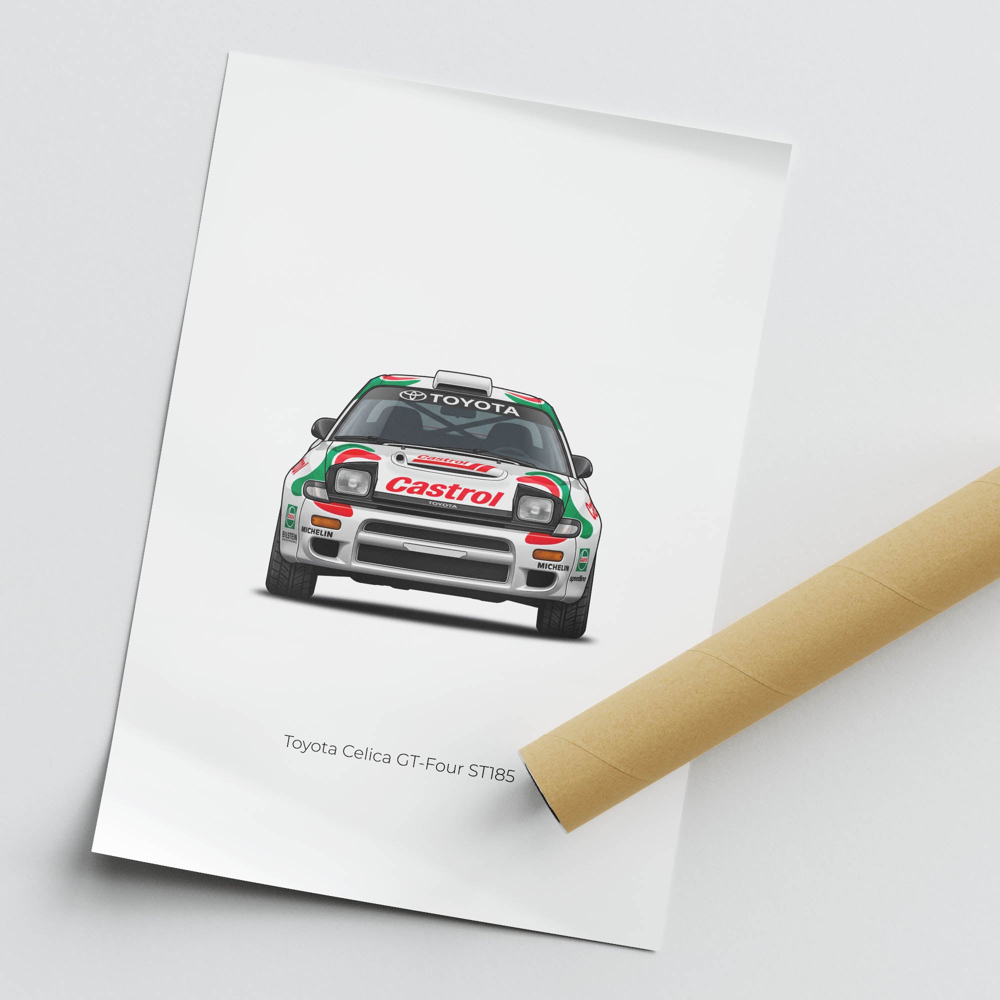 Toyota Celica Poster – 1992 GT Four St185 Rally Car Print Featuring Carlos Sainz