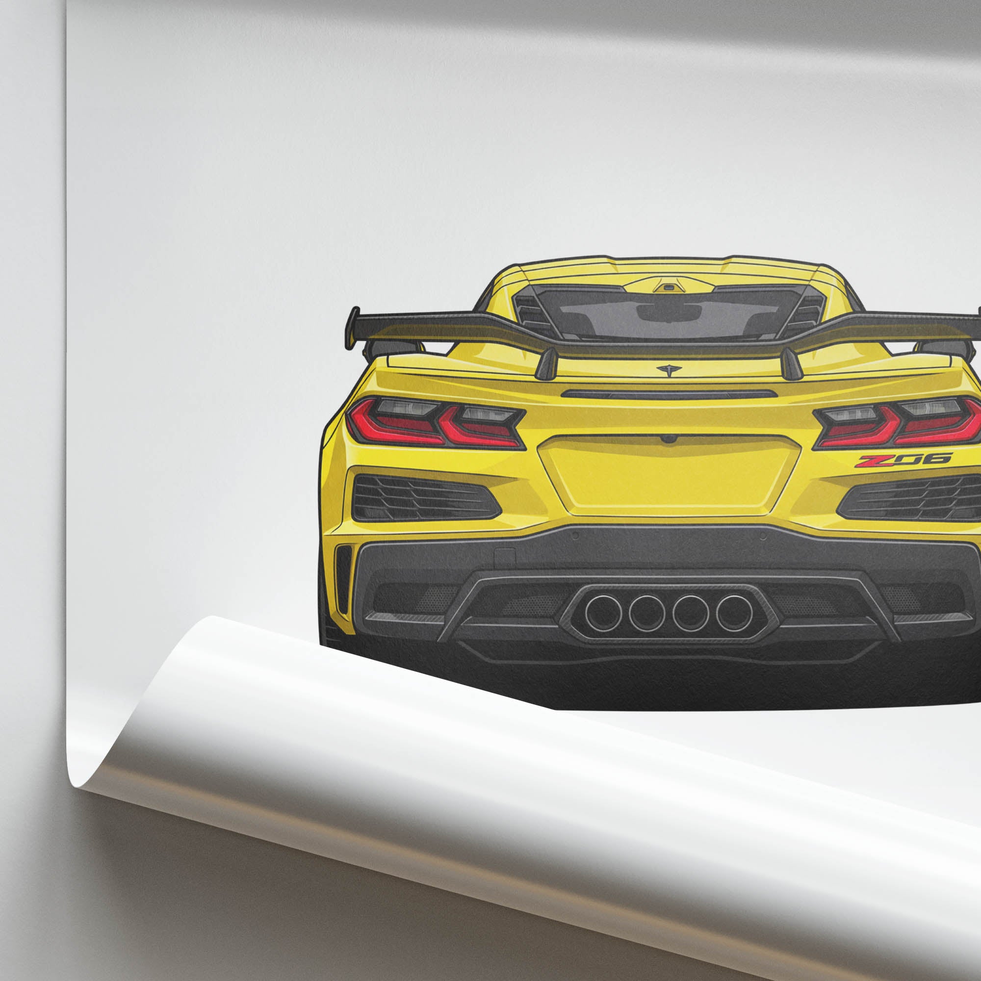 2023 Chevrolet Corvette Z06 C8 Accelerate – Car Print (Back)