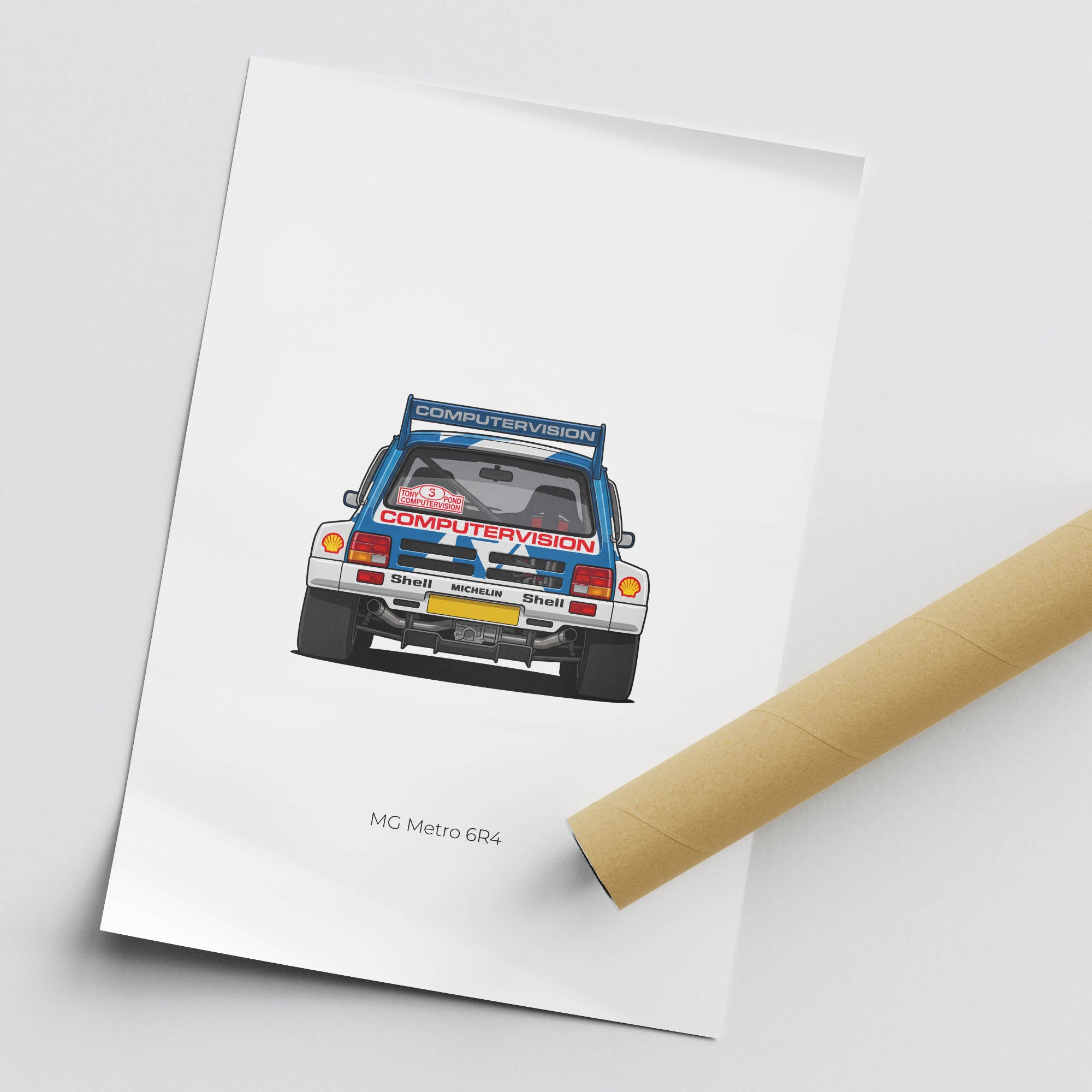 Mg Metro 6R4 Poster - 1986 Rally Tony Pond Artwork | Limited Edition Print