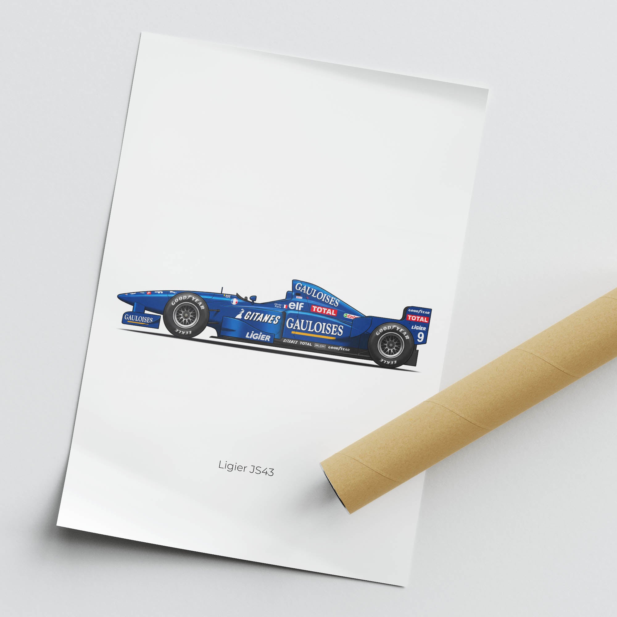 1996 Ligier JS43 Olivier Panis Gauloises – Car Print (Side)