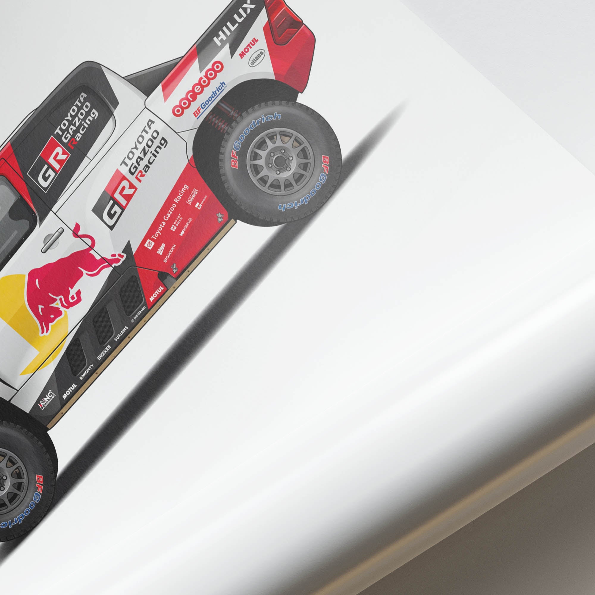 Toyota Hilux Poster – 2022 Dakar Rally Art Featuring Nasser Al Attiyah Racing Livery