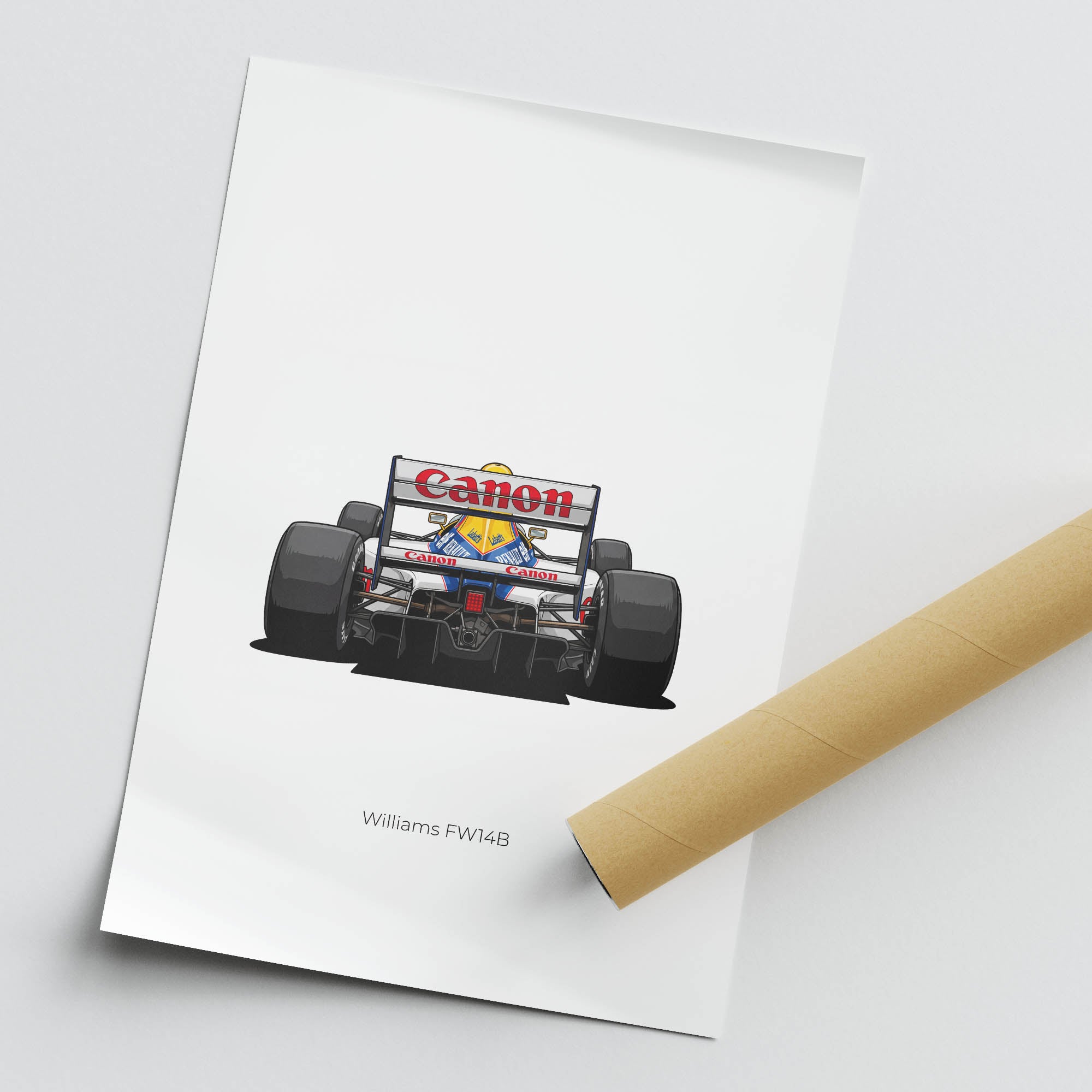 Williams Fw14B Poster – Nigel Mansell F1 Racing Car Back View Print