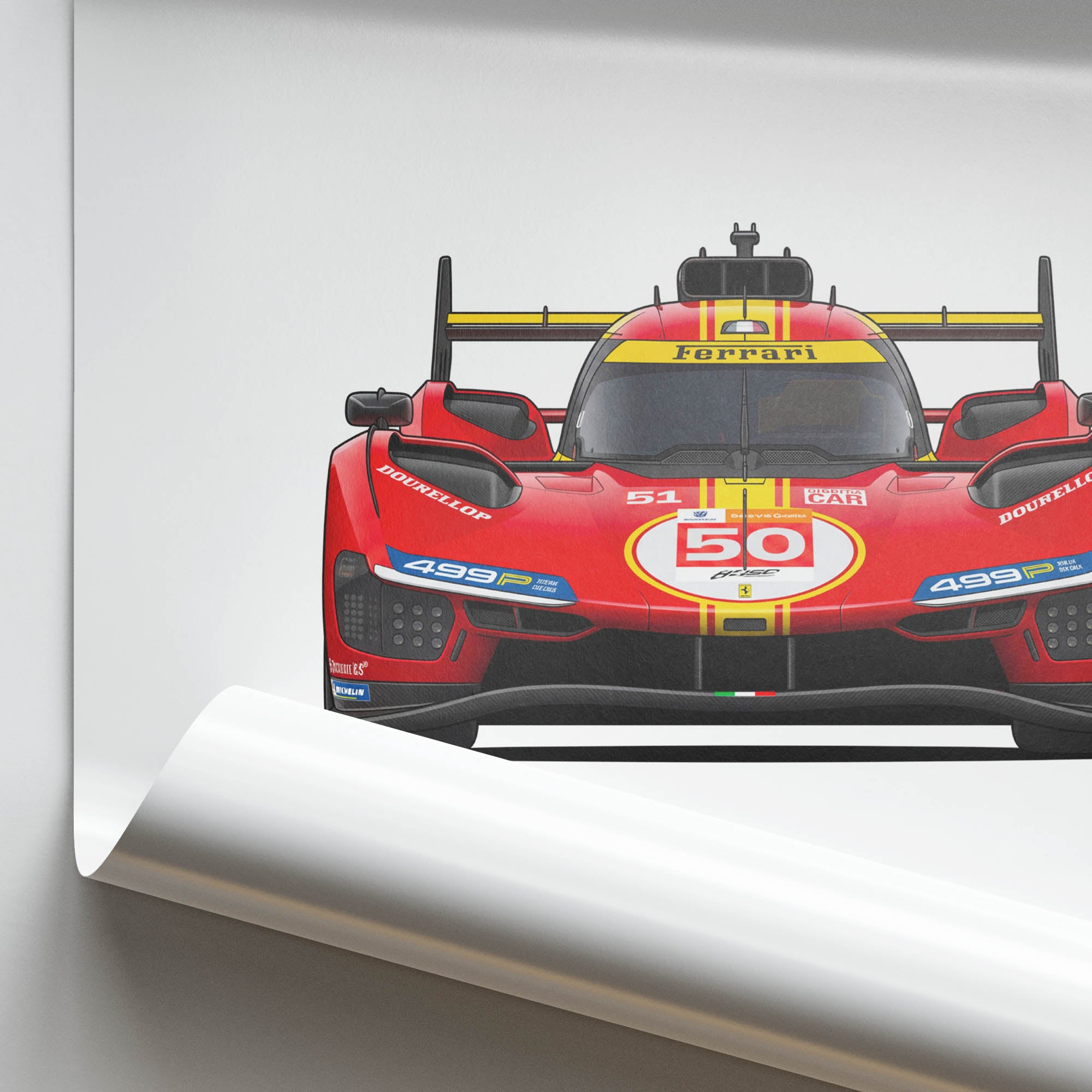 2025 Ferrari 499P Hypercar Scuderia – Car Print (Front)