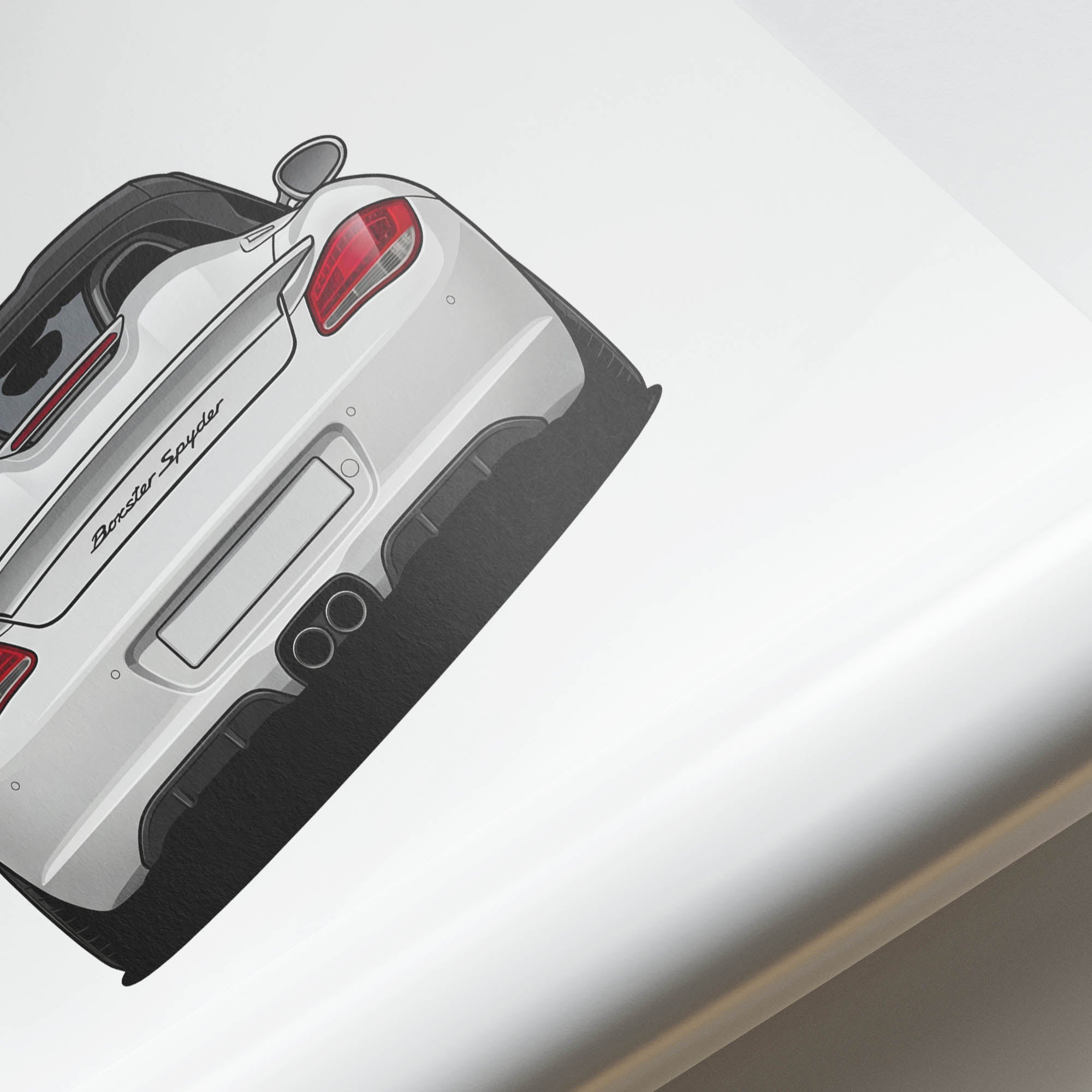 2011 Porsche Boxster Spyder 987 Carrera – Car Print (Back)