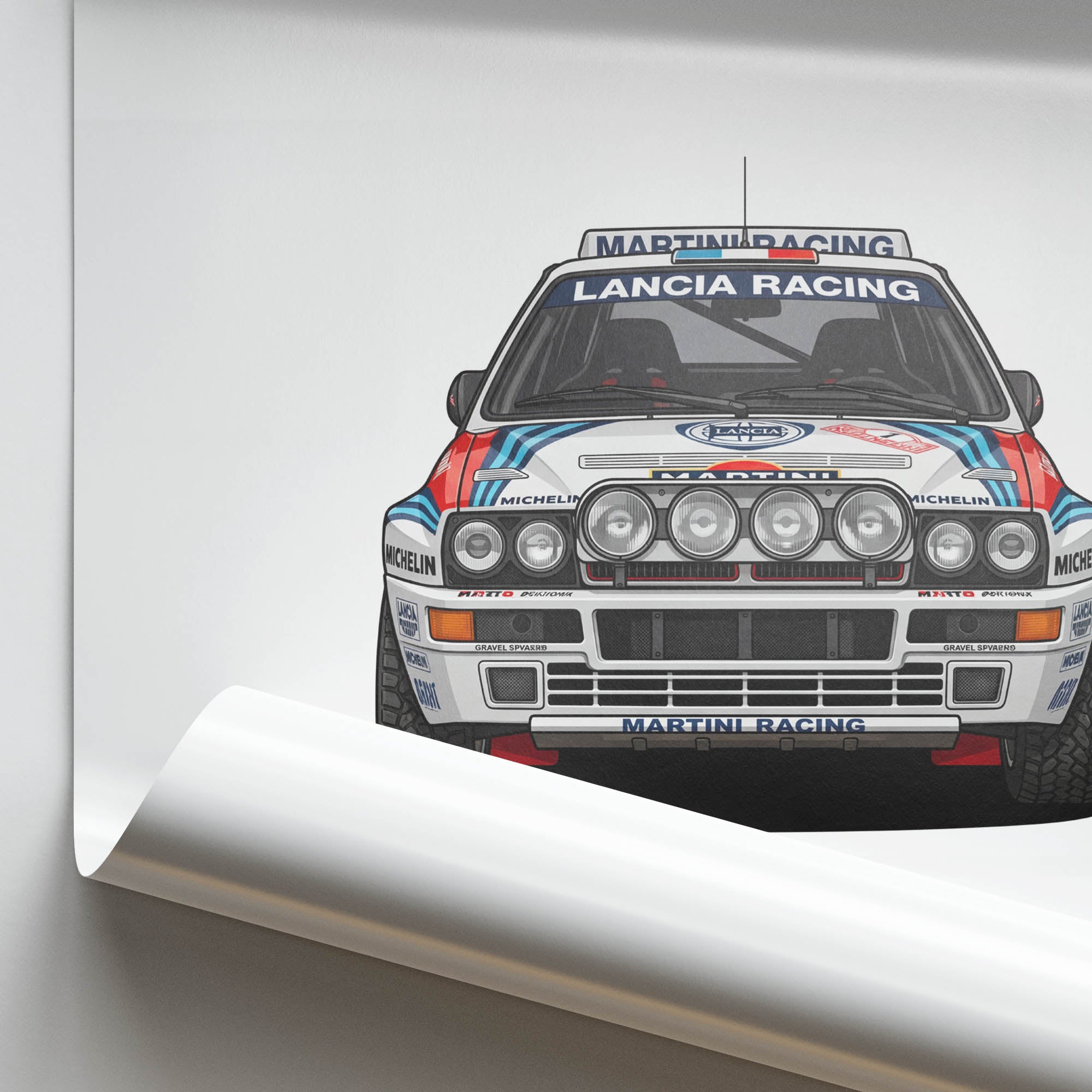 Lancia Delta Integrale Poster – 1992 Martini Racing Safari White Rally Print