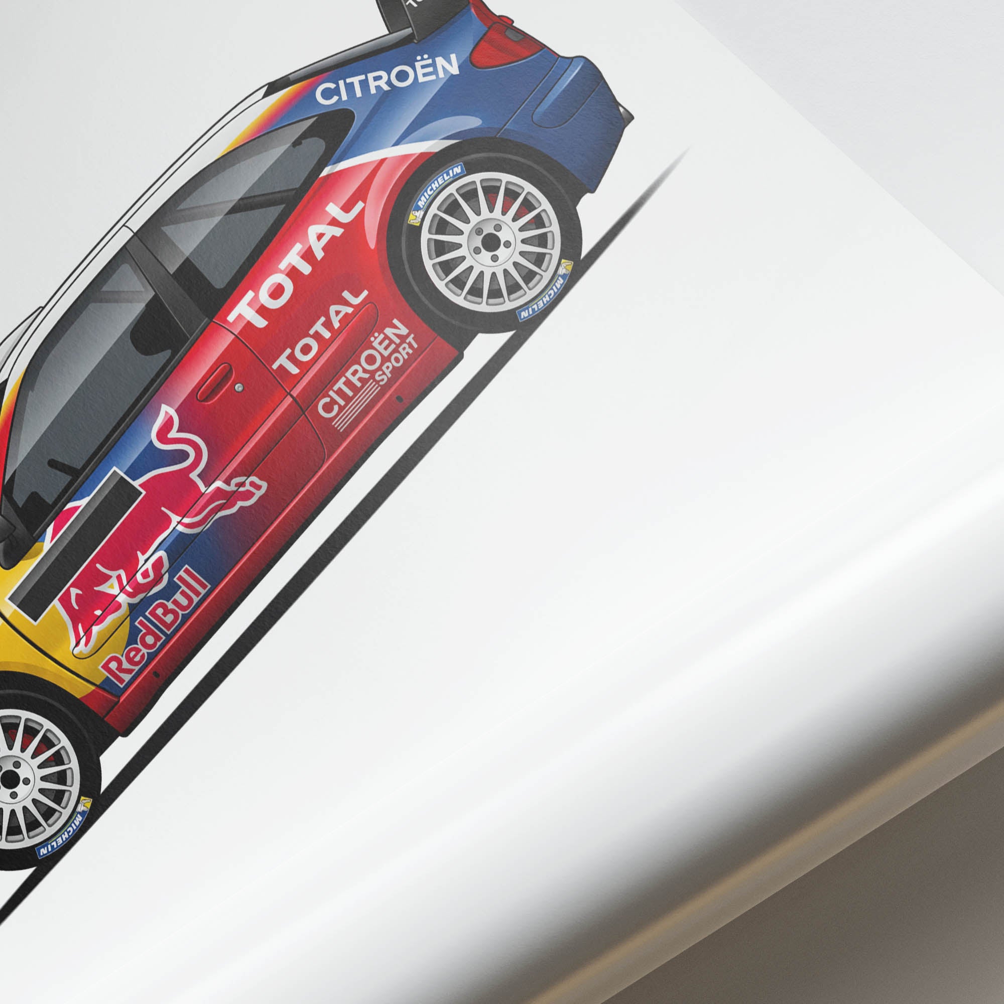 Citroen Xsara Poster - 2004 Rally Car Print With Red Blue Livery Art