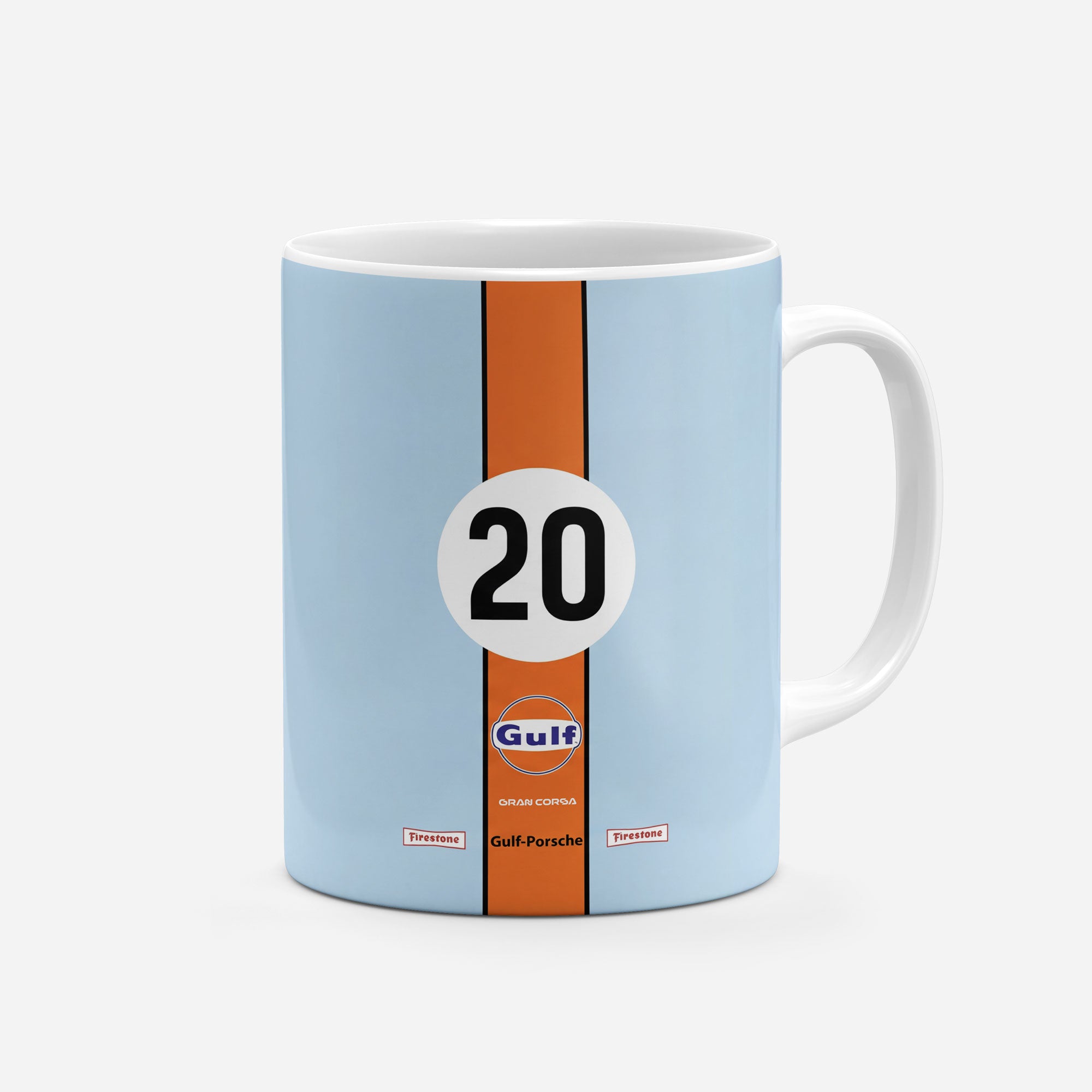 Gulf 24h LM Mug – Vintage Racing Ceramic Coffee Cup by Gran Corsa