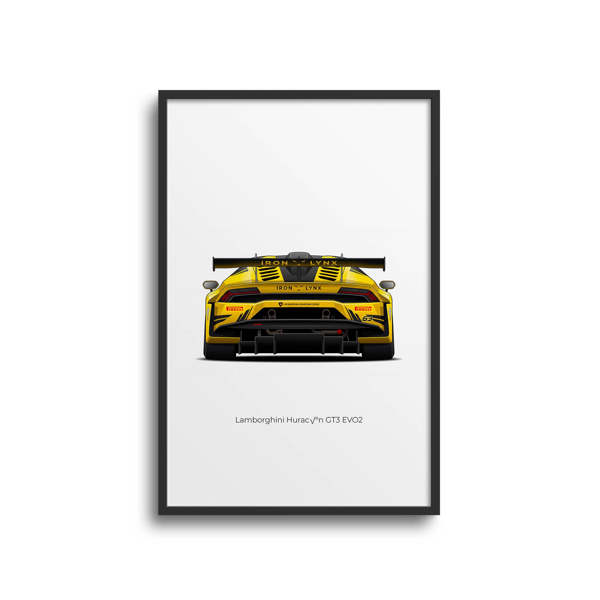 2023 Lamborghini Hurac N GT3 EVO2 Iron – Car Print (Back)