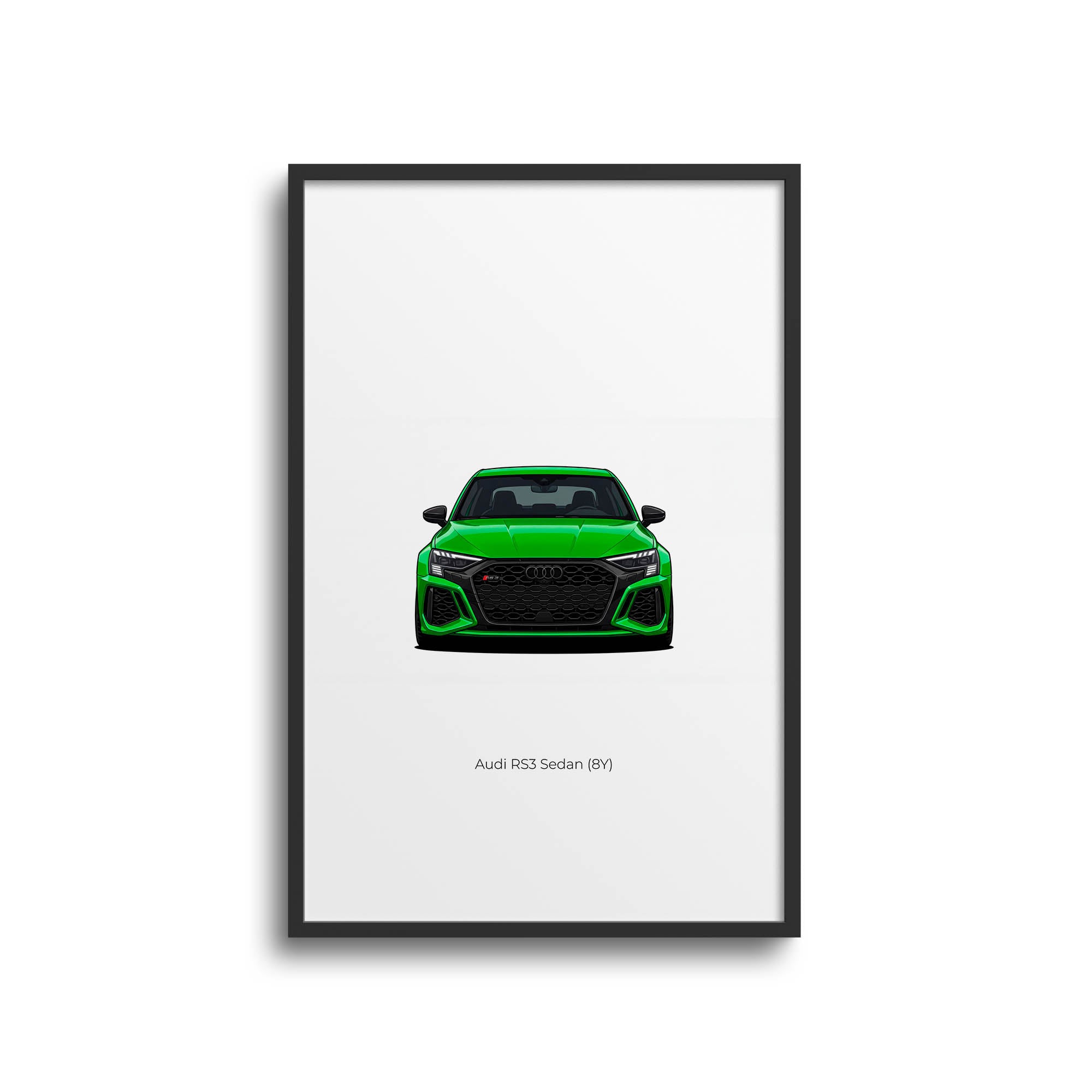Audi RS3 Sedan Poster - 2022 RS3 Poster | Green Car Print Wall Art