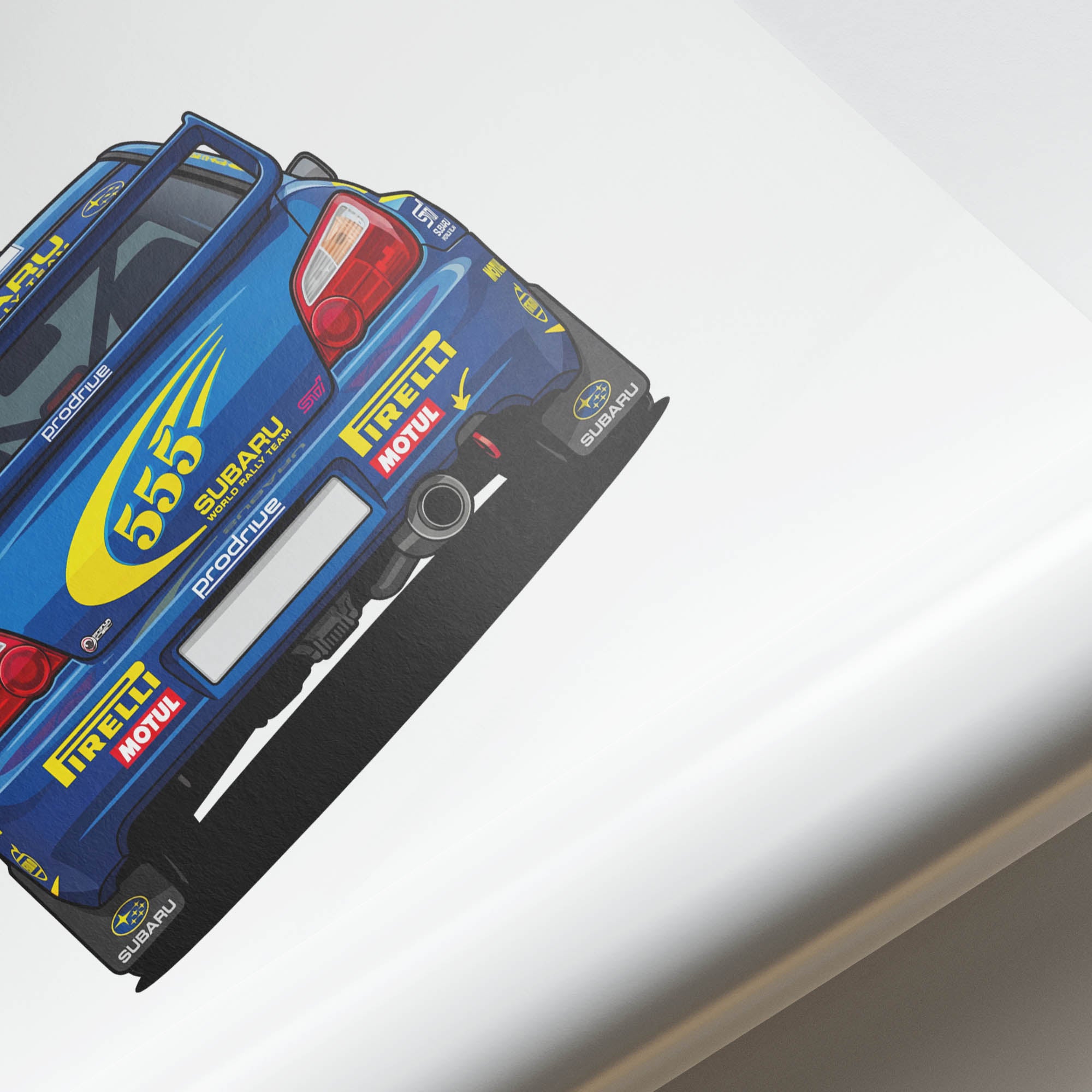 Subaru Impreza Poster - 2001 Richard Burns Blue Yellow Livery Rally Car Print