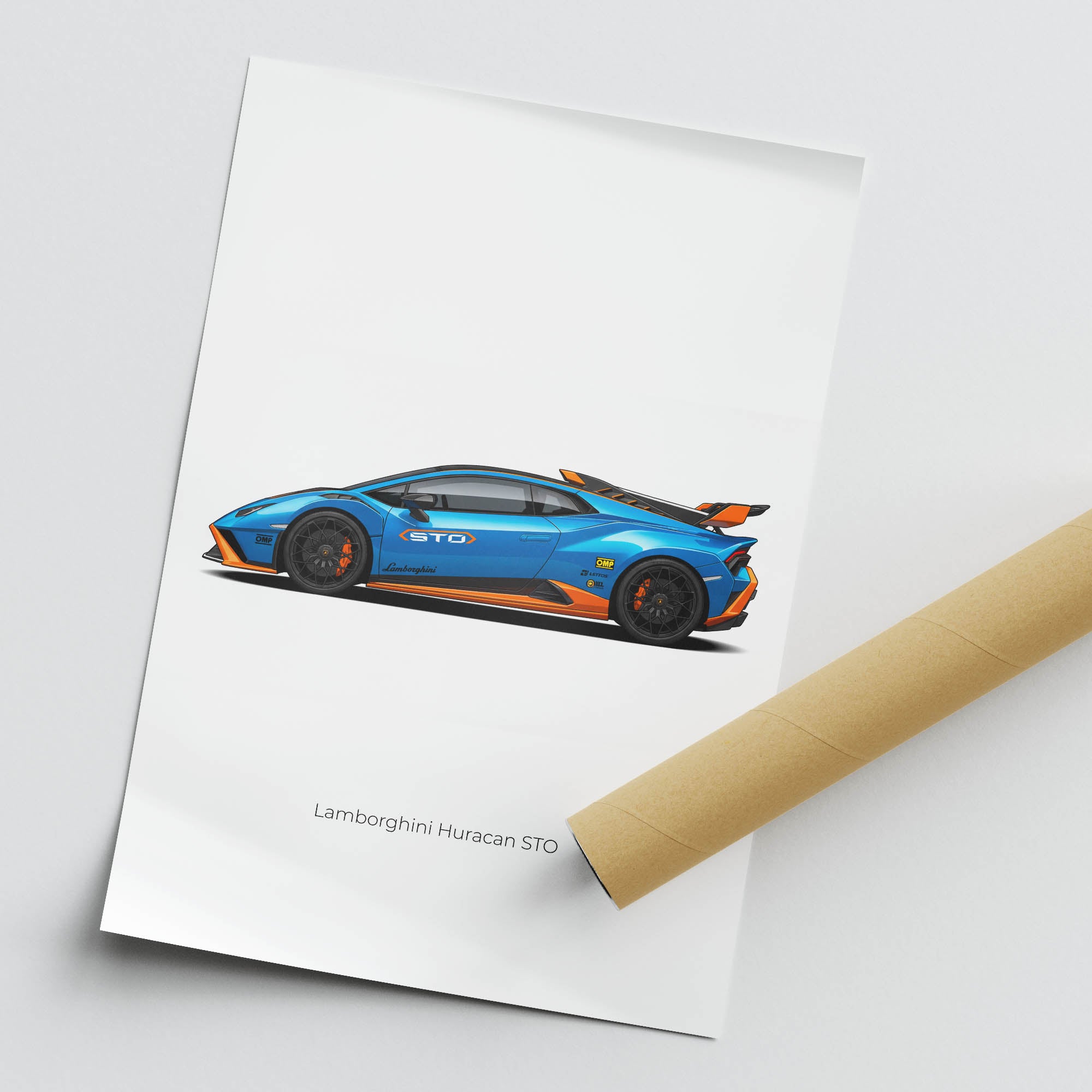2021 Lamborghini Hurac N Sto Blu Laufey – Car Print (Side)