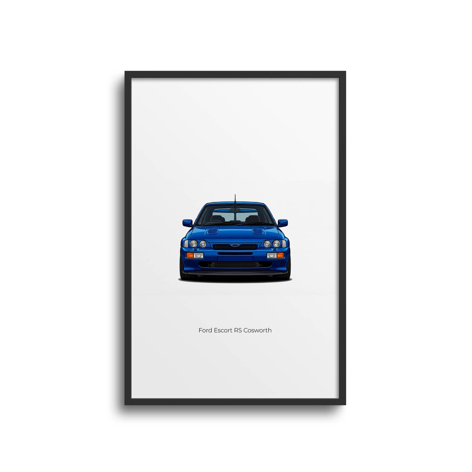 Ford Escort Rs Cosworth 1992 Poster - Imperial Blue Classic Rally Car Wall Art