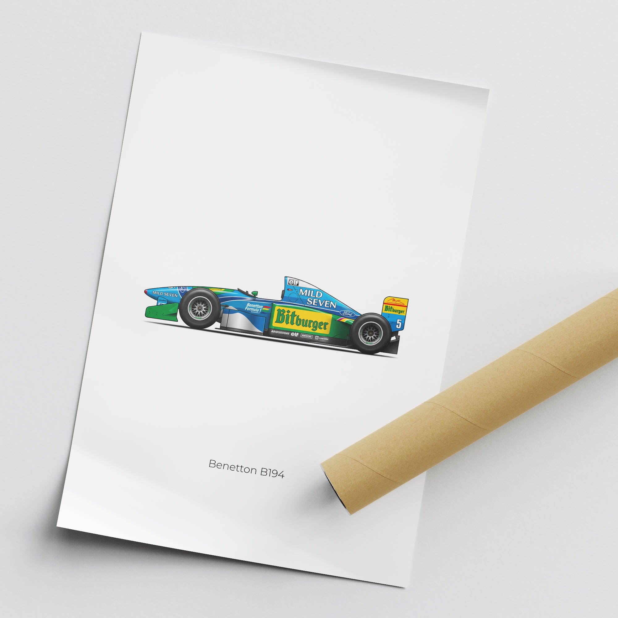 Benetton B194 Poster - 1994 Michael Schumacher Blue Livery F1 Wall Art Print
