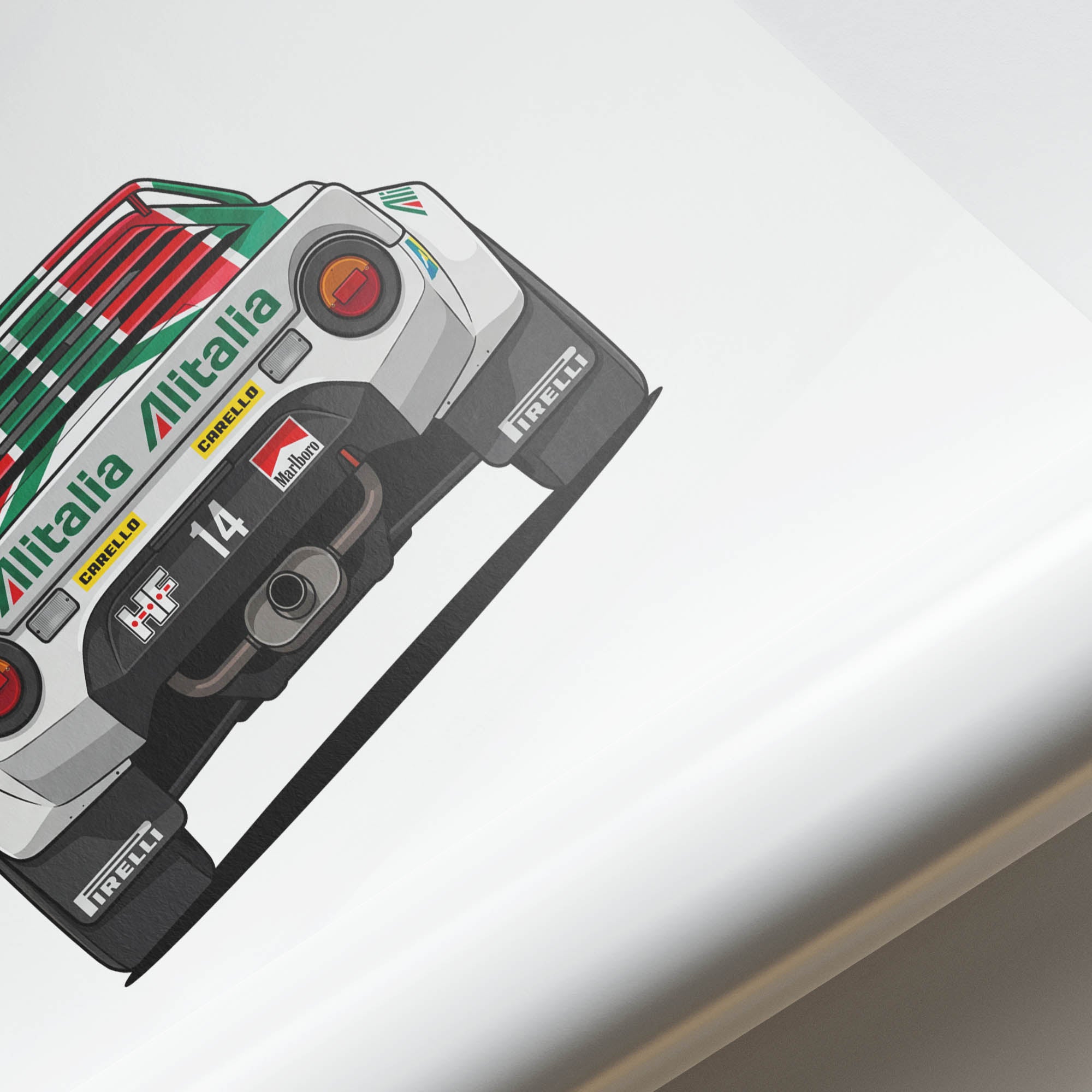 Lancia Stratos Poster – 1974 Sandro Munari Alitalia Livery Rally Print