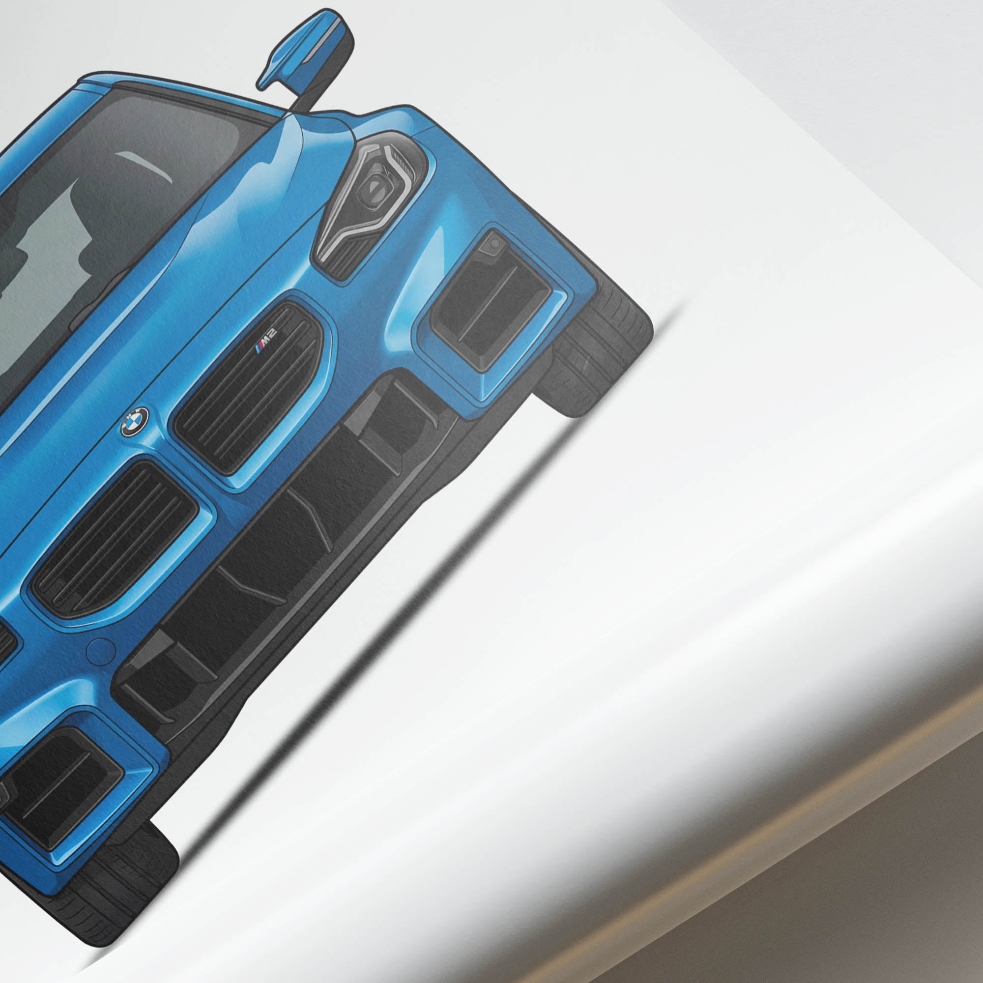 BMW M2 Poster – 2024 M2 G87 Zandvoort Blue Front View Car Print