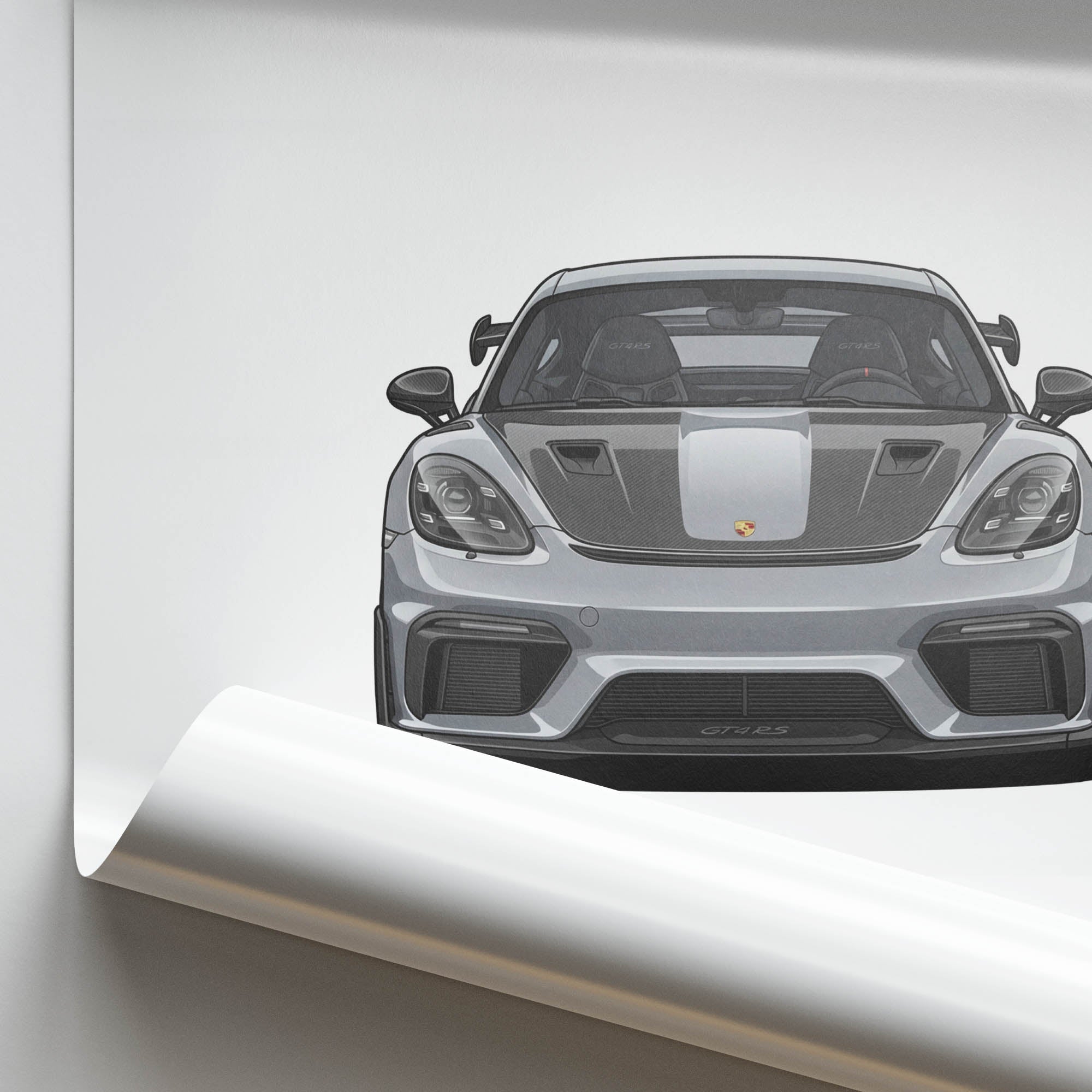 2022 Porsche 718 Cayman GT4 RS Arctic – Car Print
