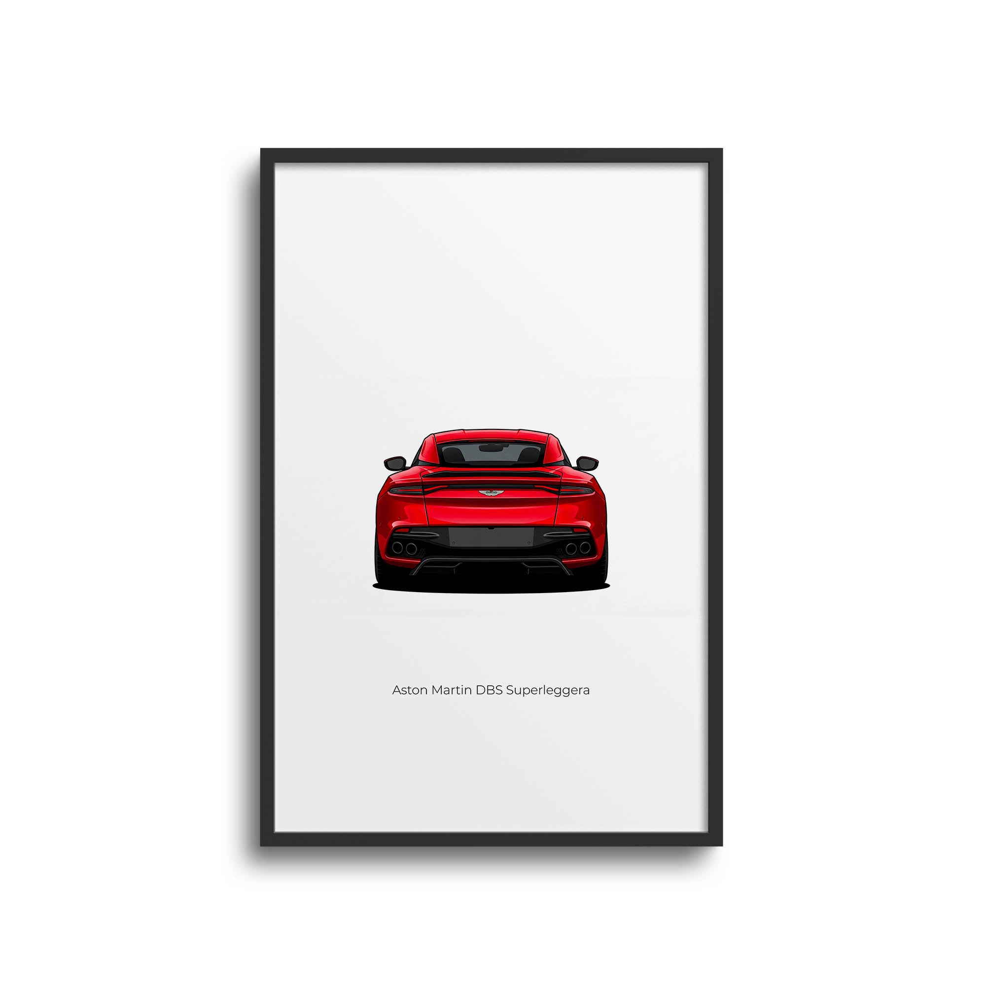 Aston Martin DBS Superleggera - 2019 Hyper Red Sports Car Wall Art Poster