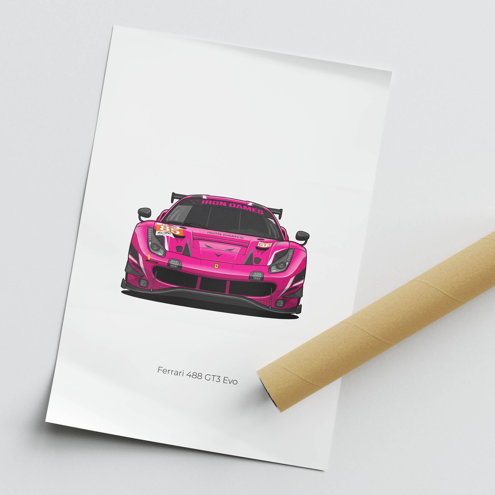 2021 Ferrari 488 GT3 Evo Iron Dames – Car Print