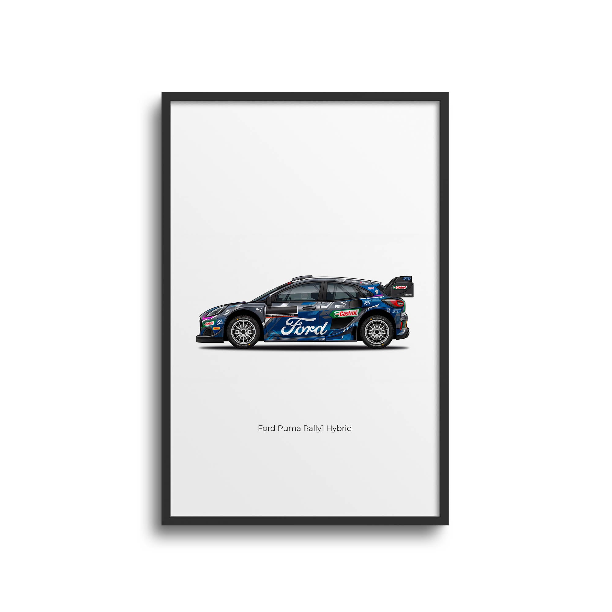 Ford Puma Rally1 Poster – 2025 Hybrid Rally Car M Sport Livery Print