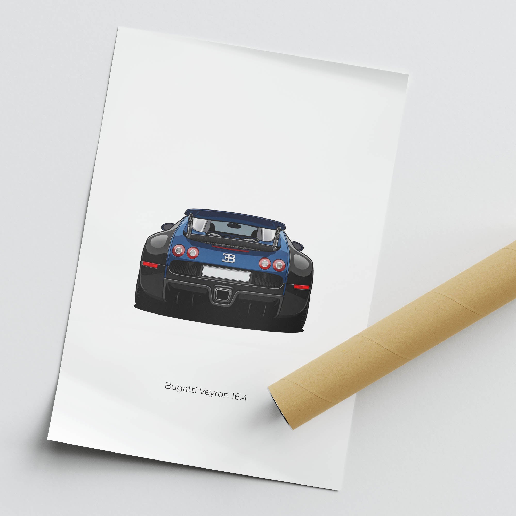 2005 Bugatti Veyron 16 4 Two Tone – Car Print (Back)