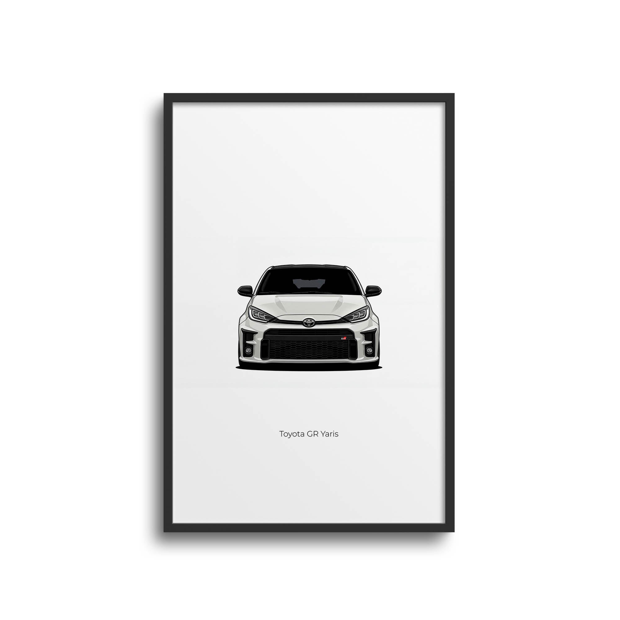 Toyota GR Yaris Poster – 2020 White Pearl Car Wall Art | Limited Edition Print