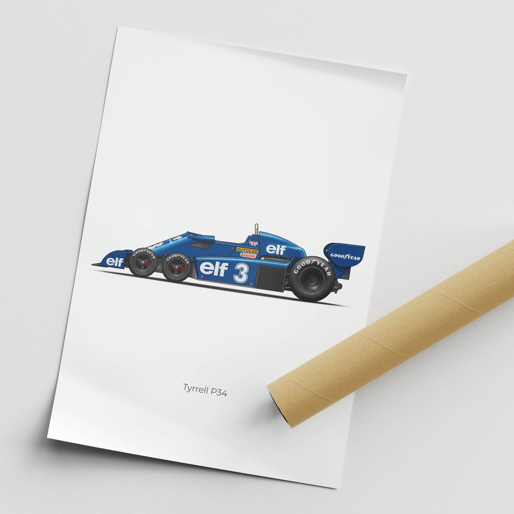 1976 Tyrrell P34 Jody Scheckter Six Wheeler – Car Print