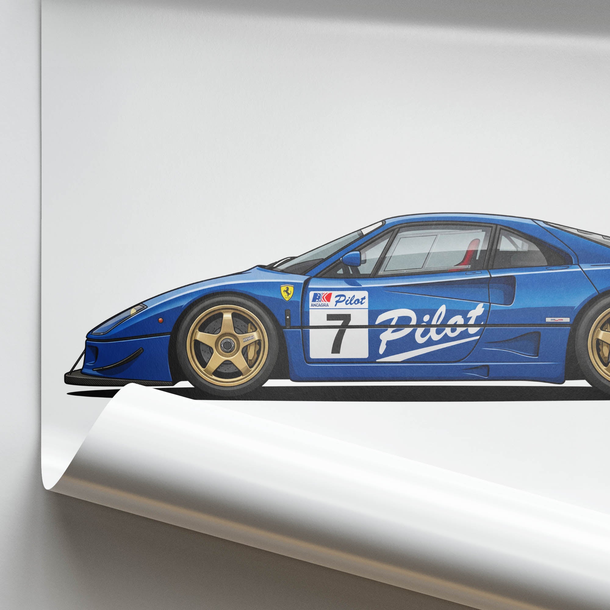 1995 Ferrari F40 LM Pilot – Car Print (Side)
