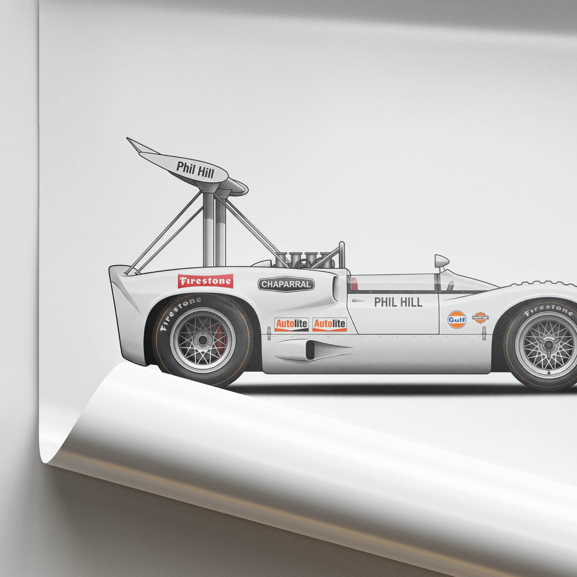 1966 Chaparral 2E Phil Hill – Car Print
