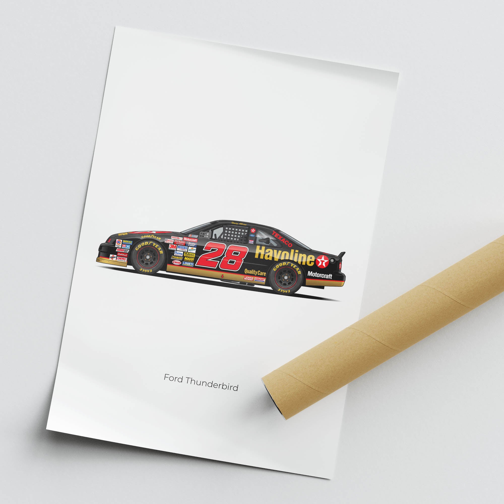1992 Ford Thunderbird Davey Allison Texaco – Car Print