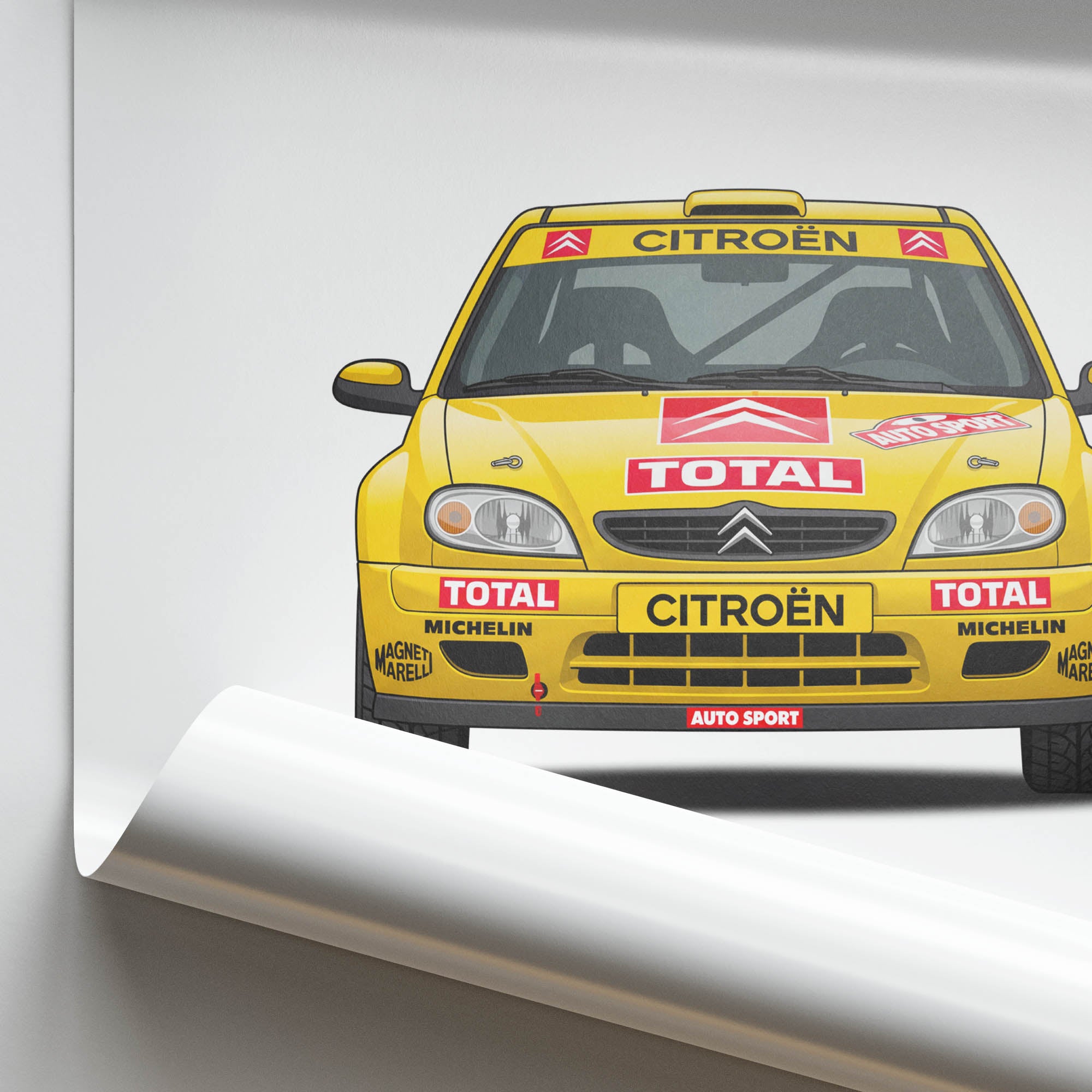 Citroen Saxo Kit Car 1998 Poster – Yellow Race Car Art | Motorsport Wall Decor