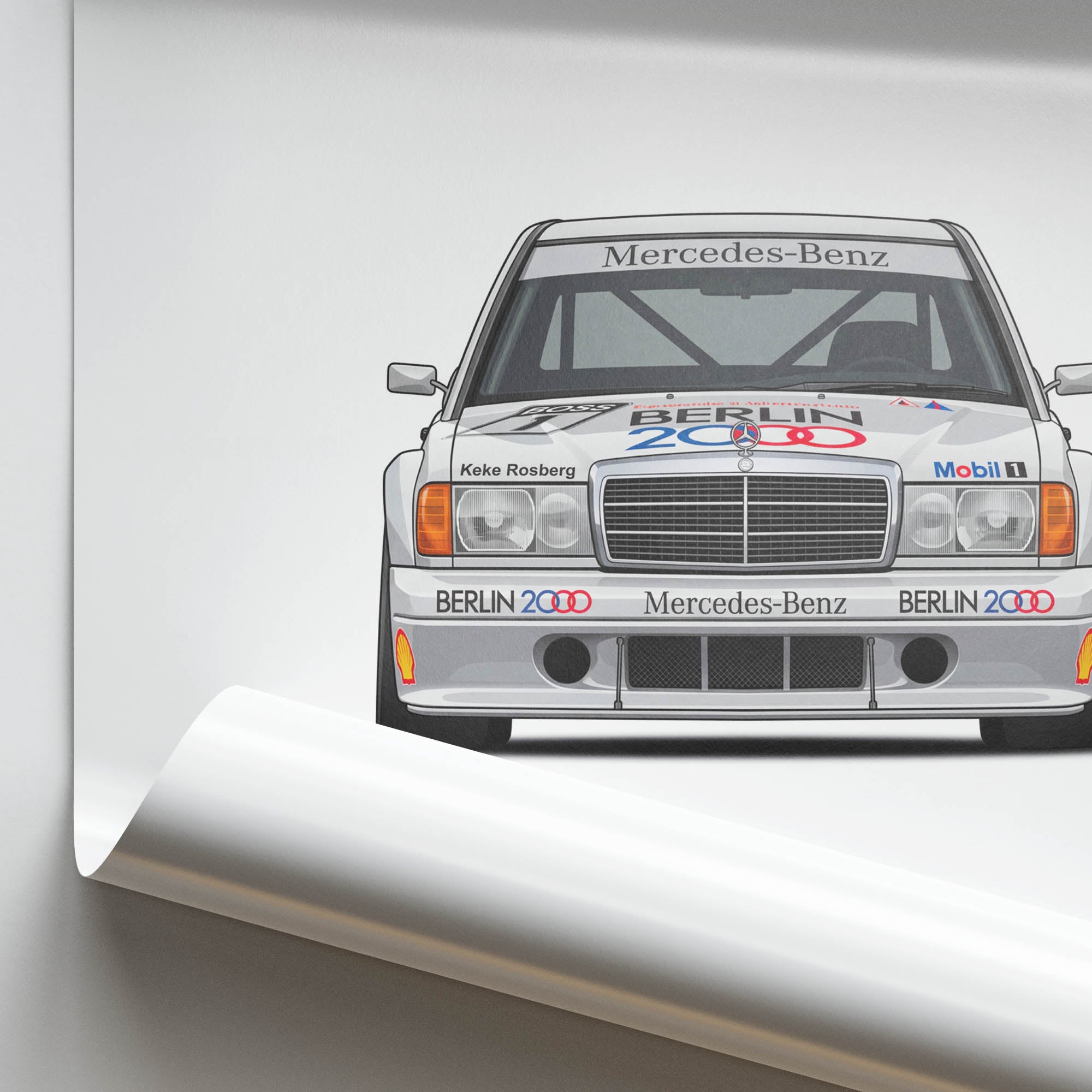 1991 Mercedes-Benz 190E 2 5 16 Evo II – Car Print (Front)