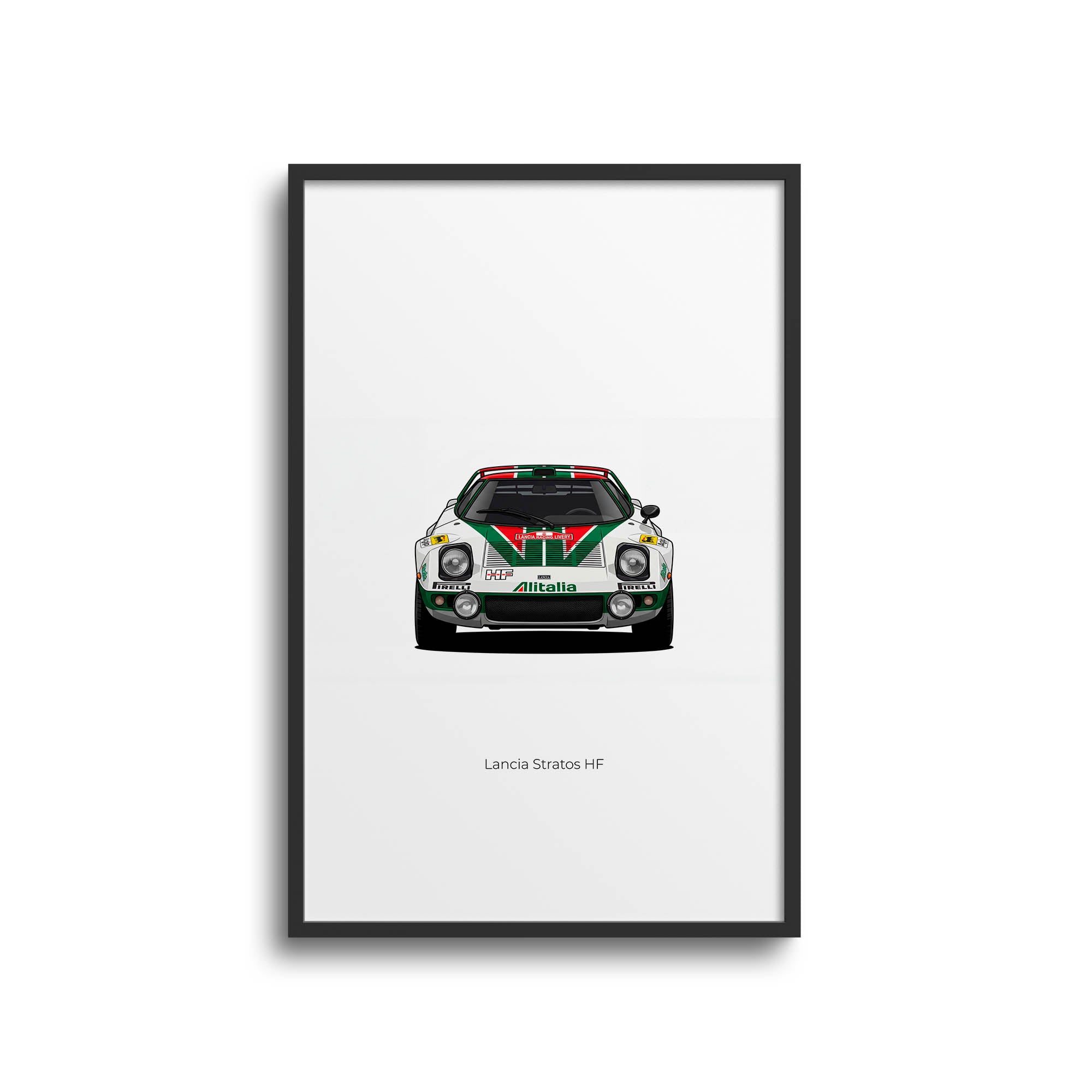 Lancia Stratos Poster – 1974 Alitalia Racing Classic Rally Print Artwork