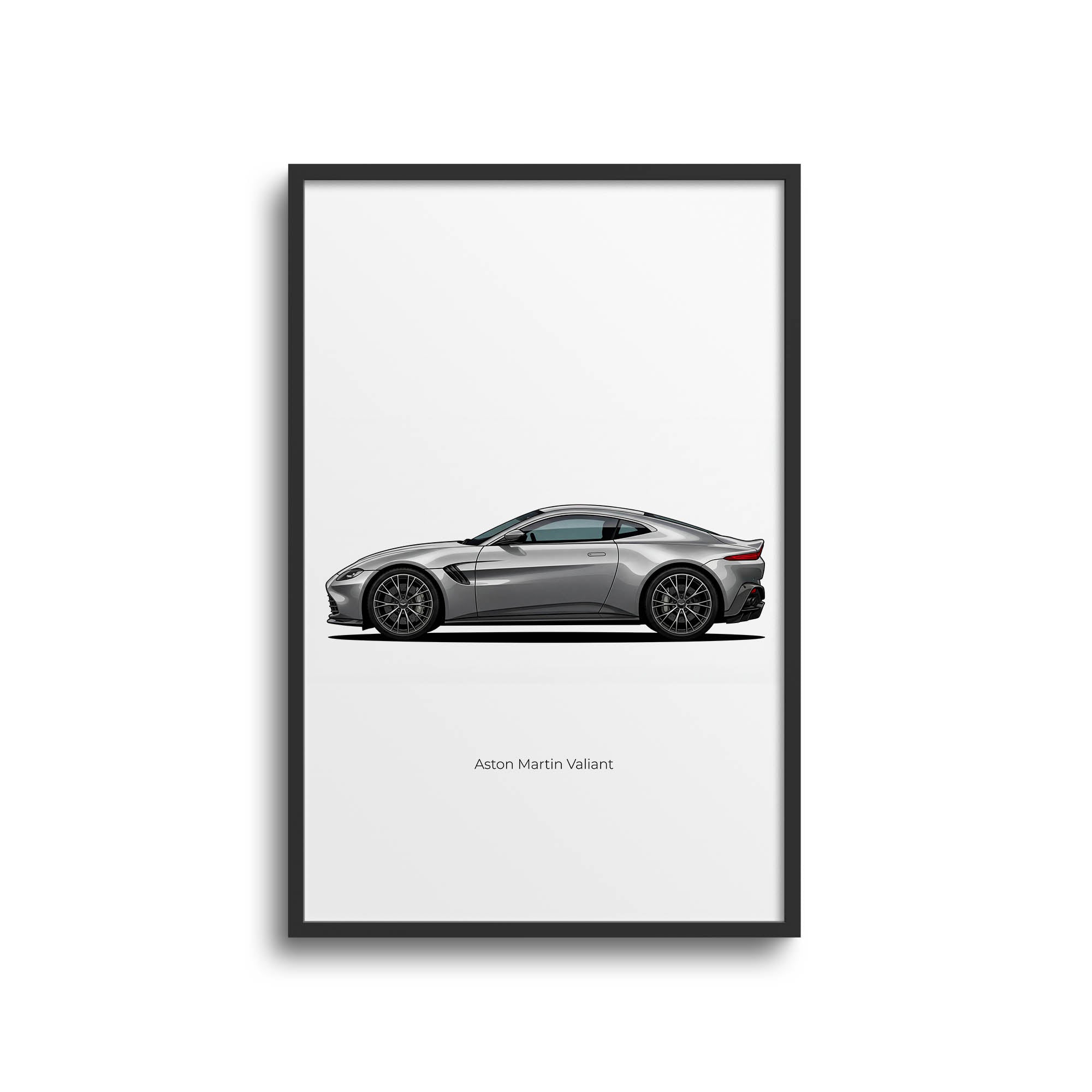 Aston Martin Valiant Poster - 2024 Silver Car Wall Art | Luxury Sports Car Print