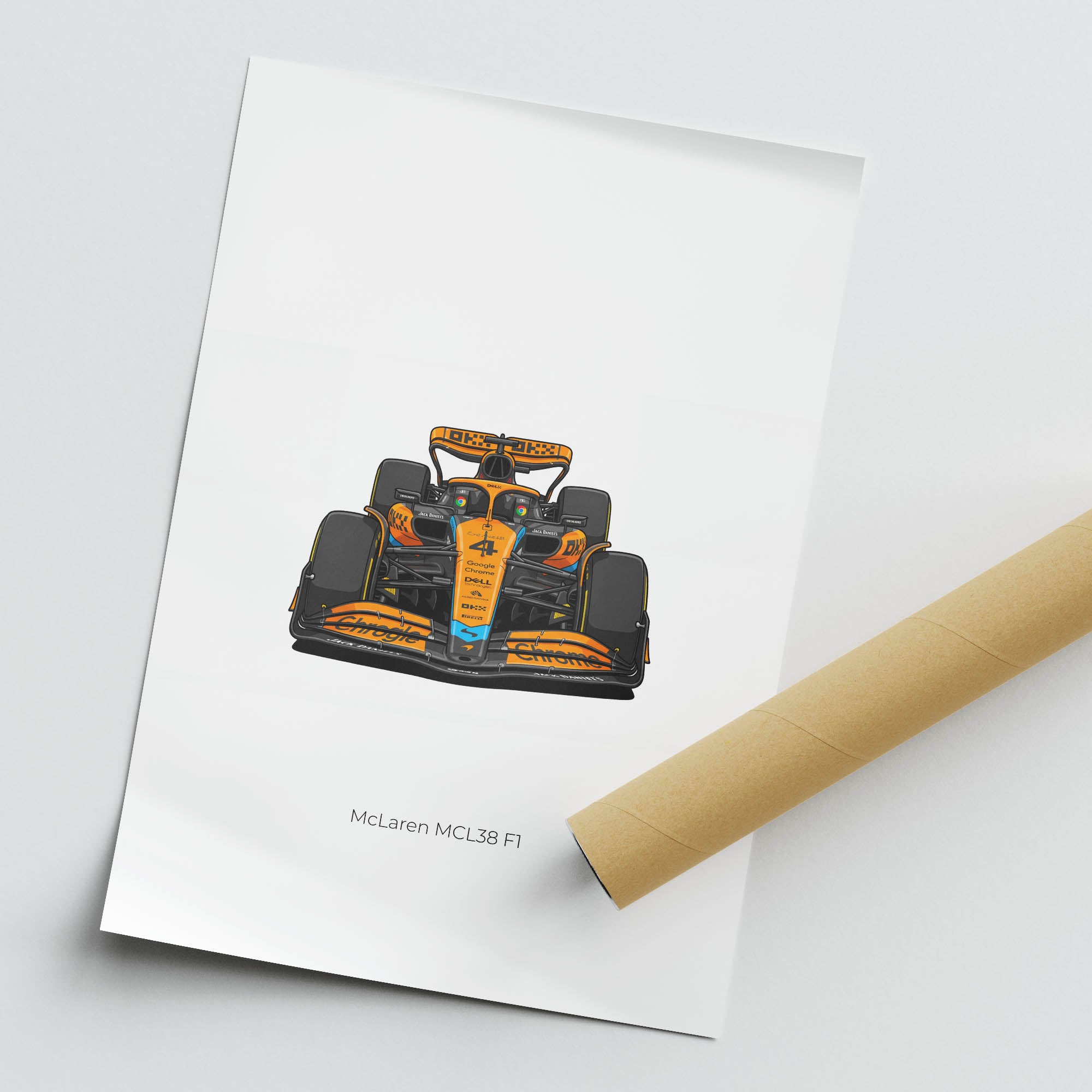 2024 McLaren MCL38 Lando Norris Papaya – Car Print