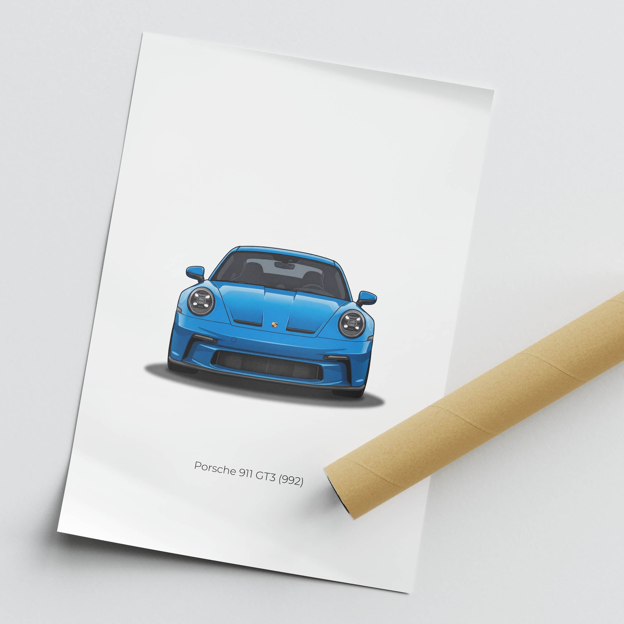 2021 Porsche 911 GT3 992 Shark – Car Print (Front)