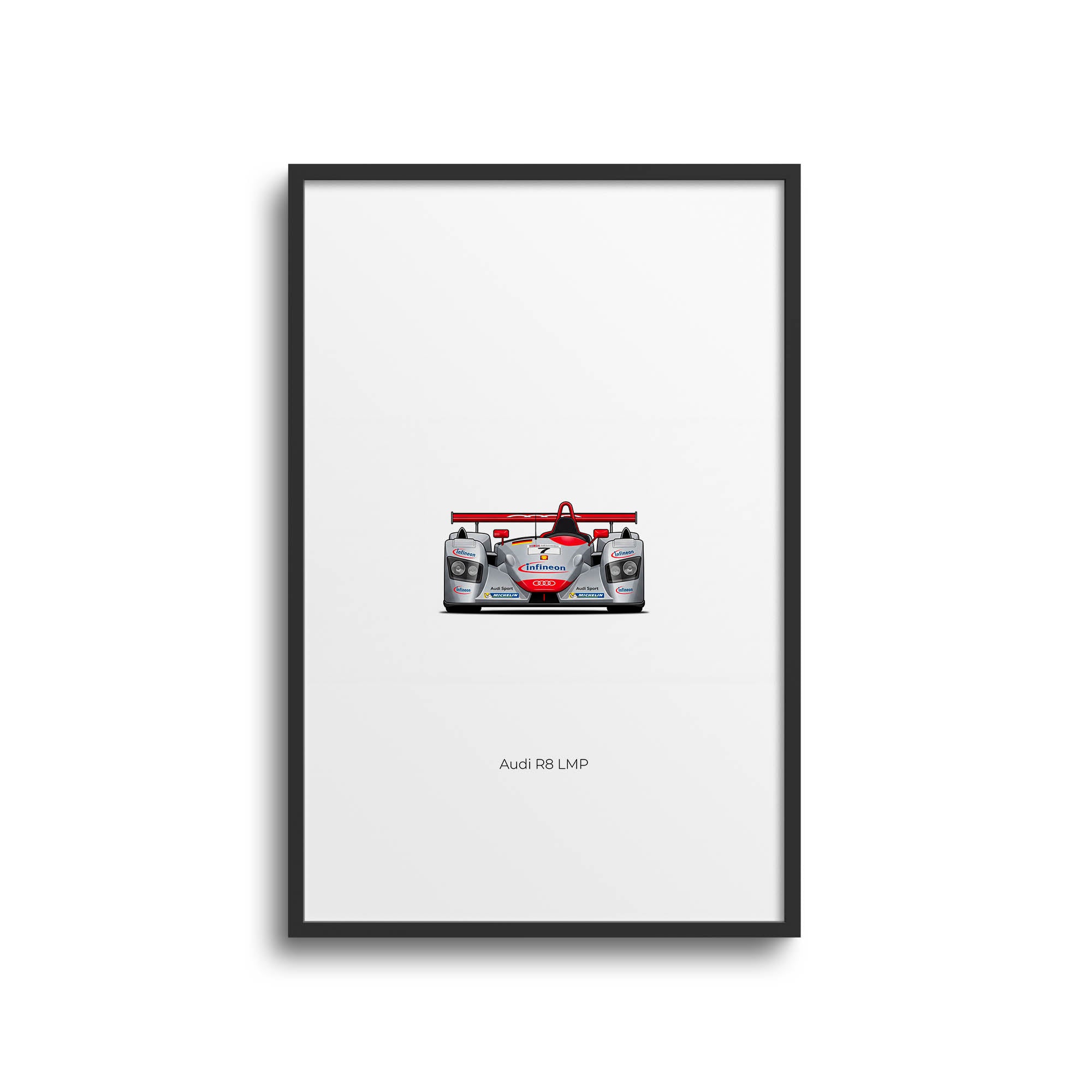 Audi R8 LMP Poster – 2000 Tom Kristensen Silver Livery Race Car Print