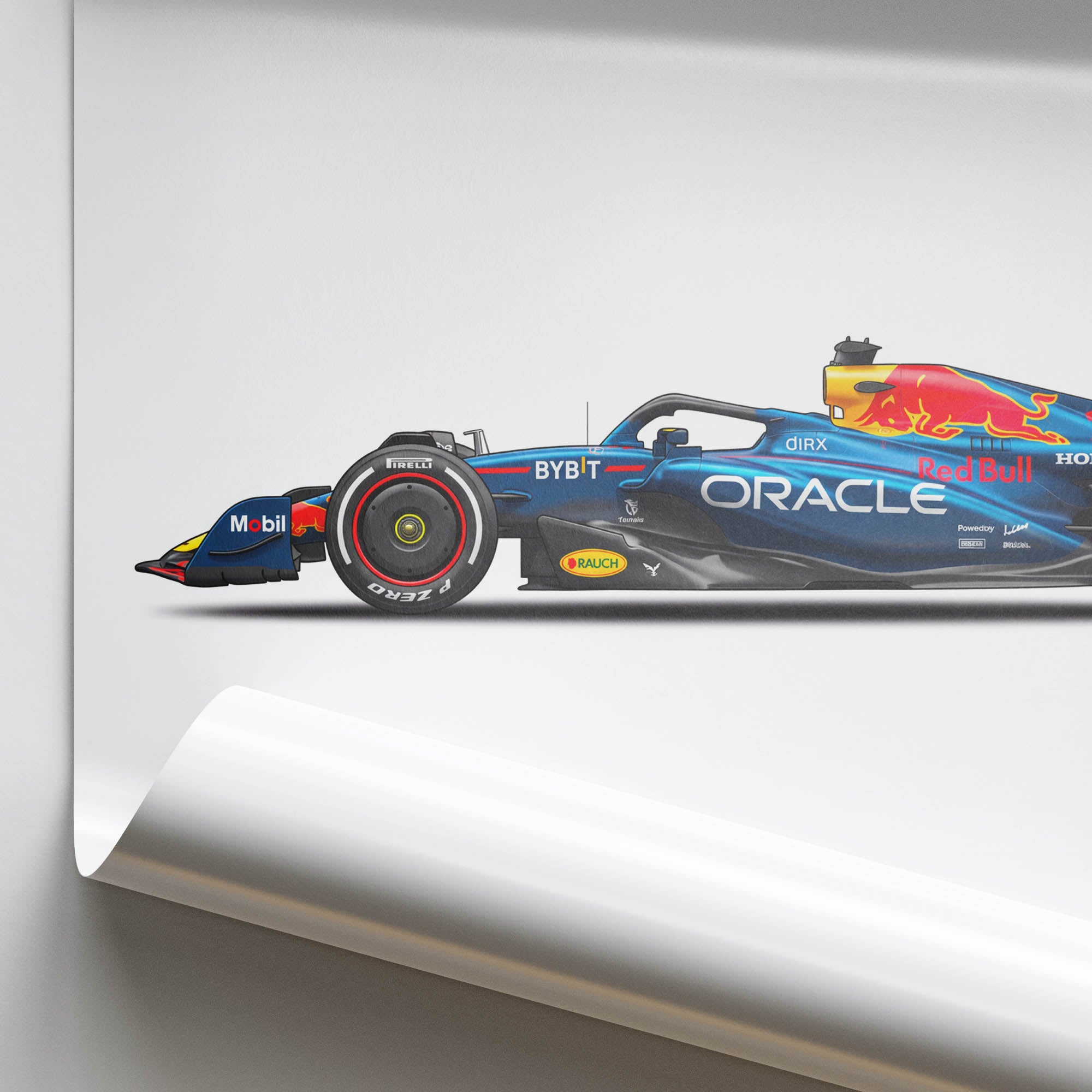 2023 Red Bull RB19 Max Verstappen Oracle Blue – Car Print