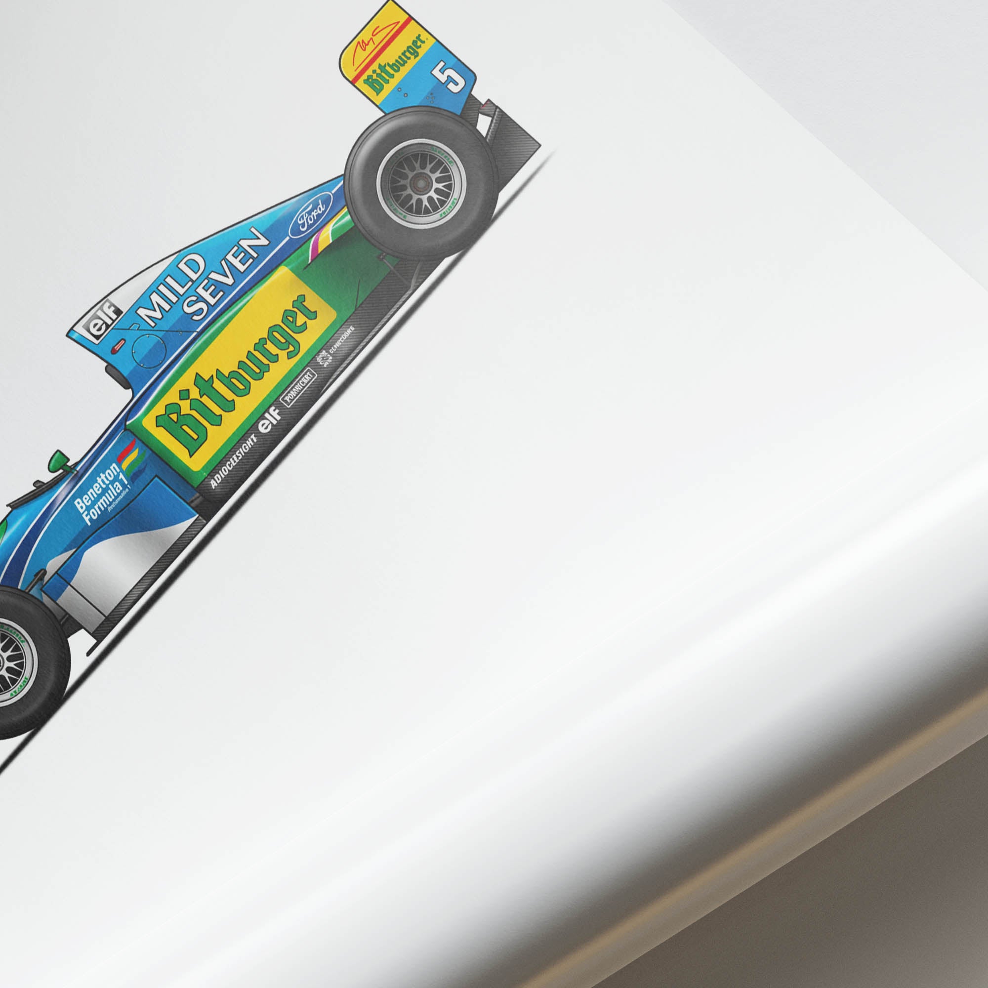 Benetton B194 Poster - 1994 Michael Schumacher Blue Livery F1 Wall Art Print