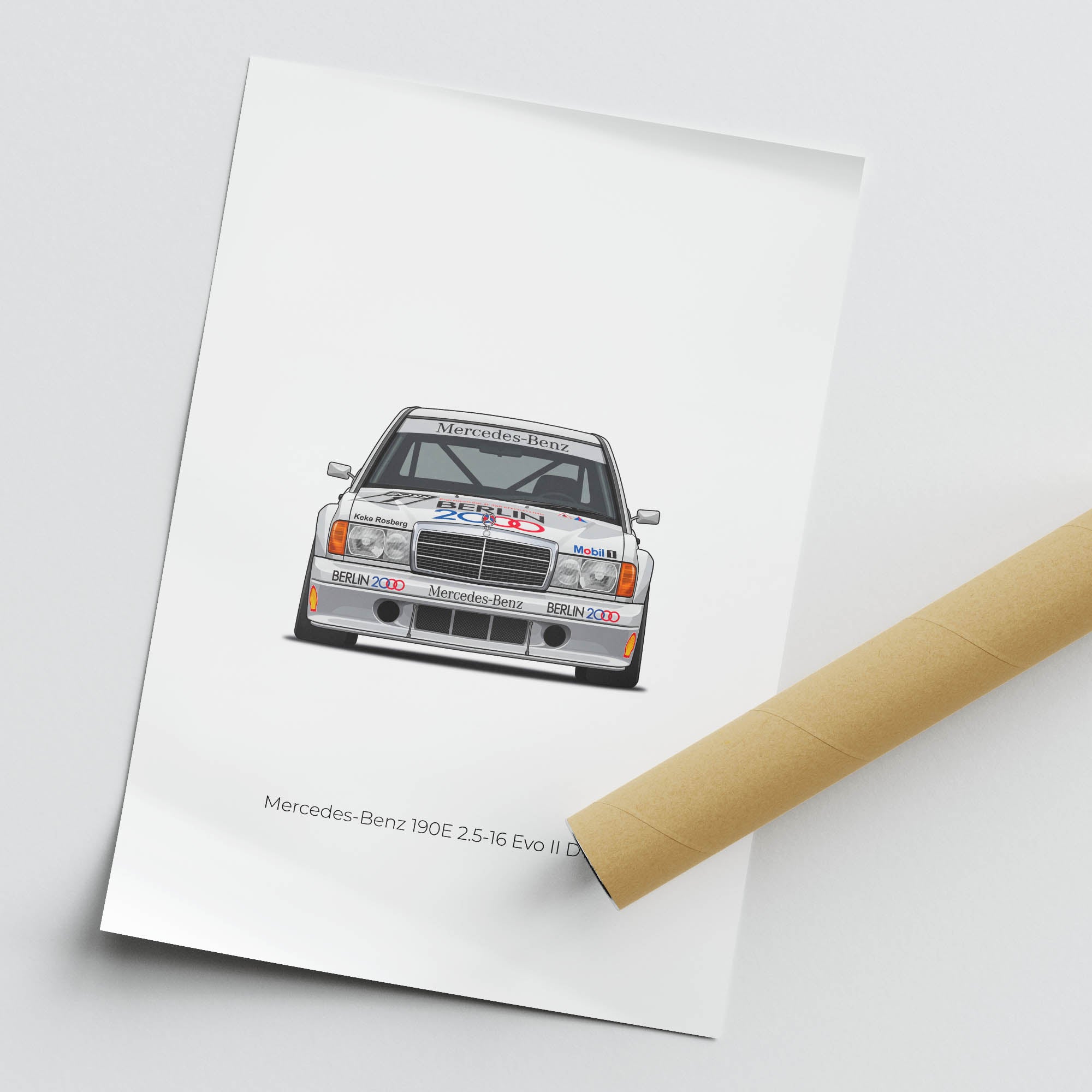 1991 Mercedes-Benz 190E 2 5 16 Evo II – Car Print (Front)