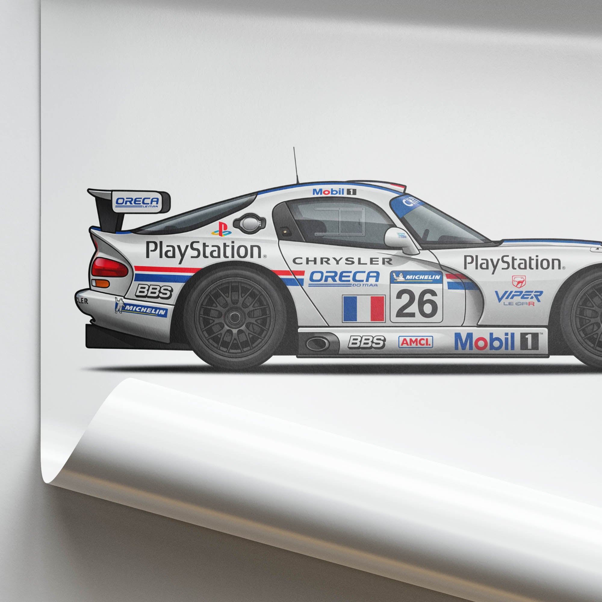 2001 Chrysler Viper Gts R Le Mans Team Oreca – Car Print