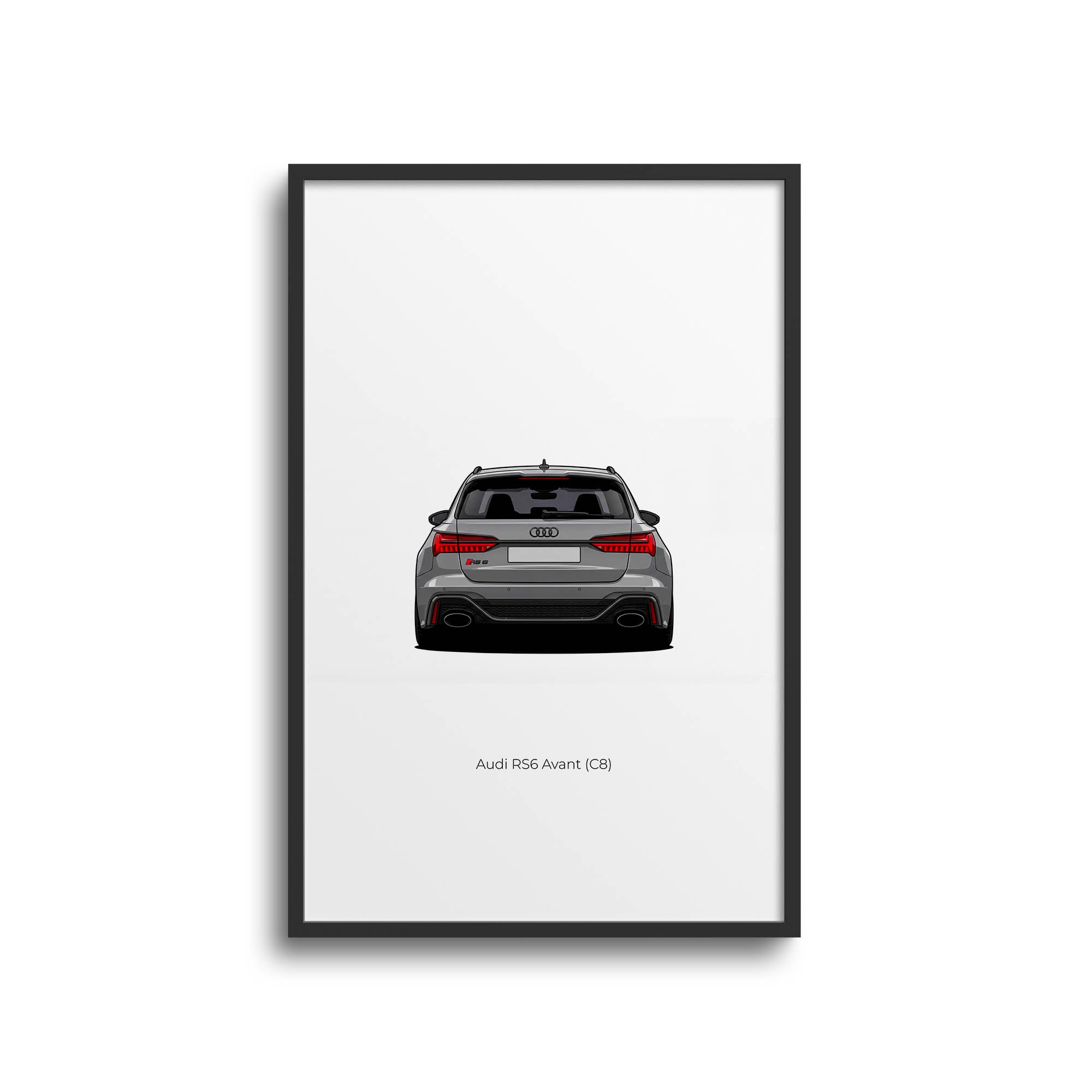 Audi RS6 Avant Poster - 2020 Nardo Grey Car Print | Luxury Automotive Wall Art