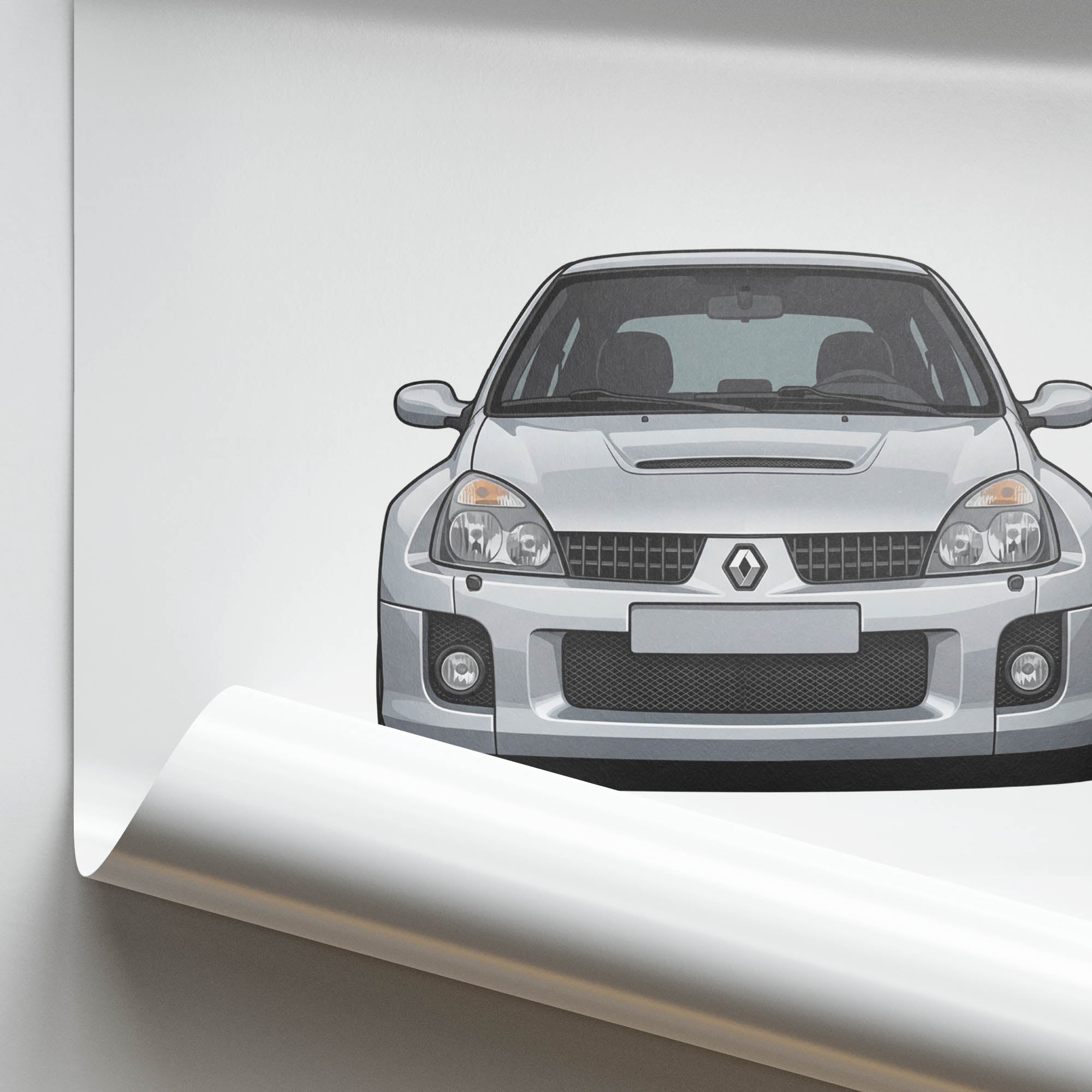 2003 Renault Clio V6 Phase 1 Iceberg – Car Print (Front)