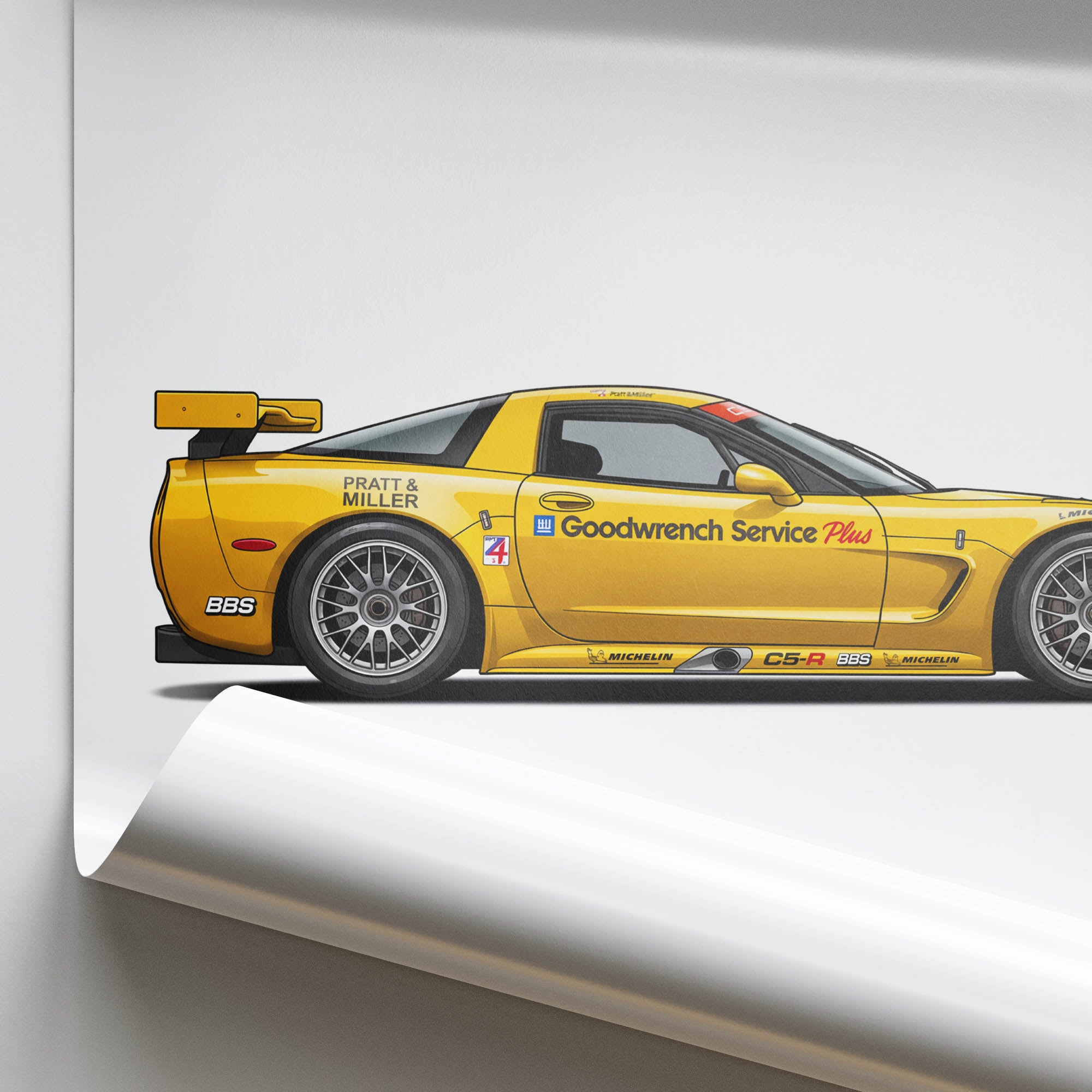 2001 Chevrolet Corvette C5 R Corvette – Car Print (Side)