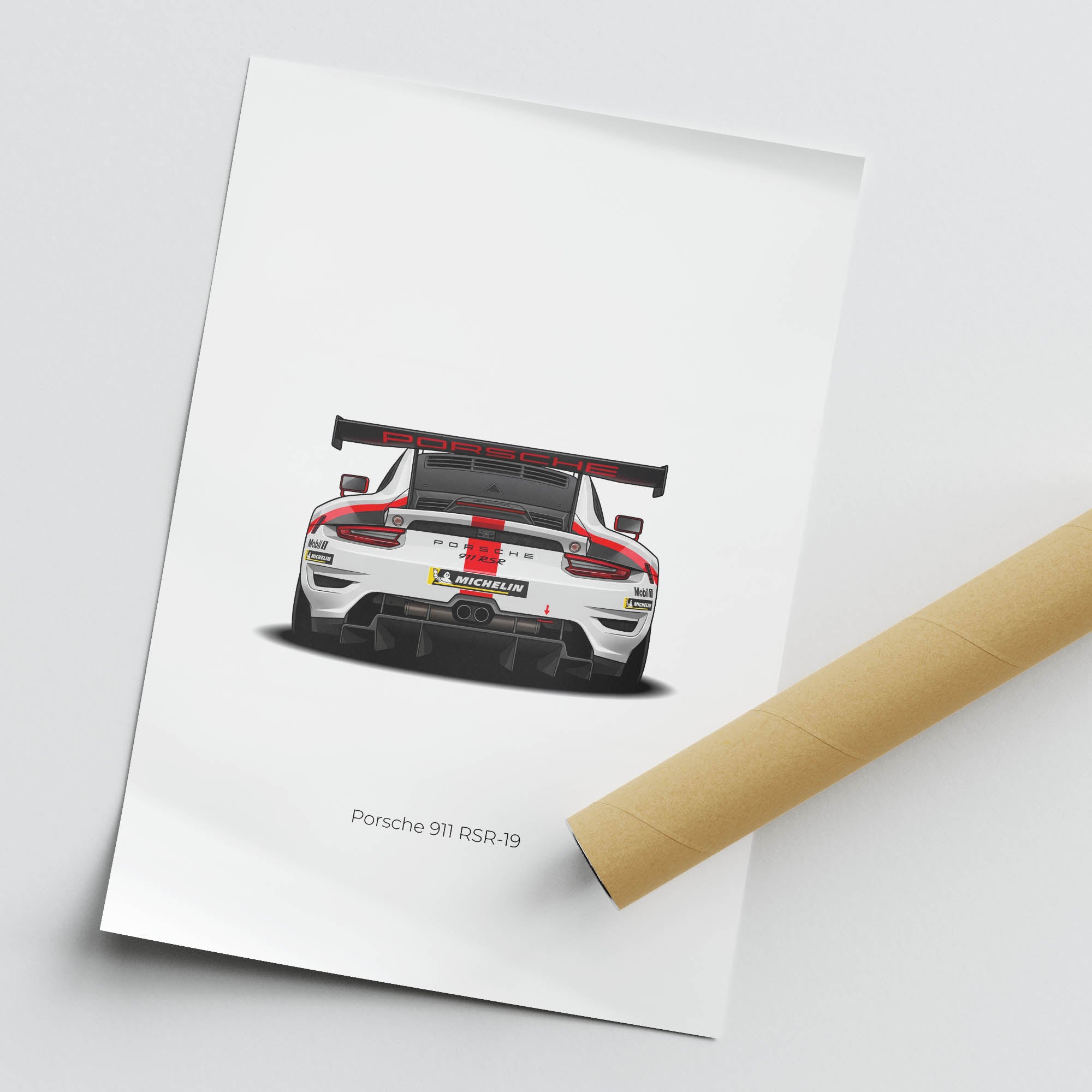 2019 Porsche 911 RSR 19 Porsche Factory – Car Print (Back)