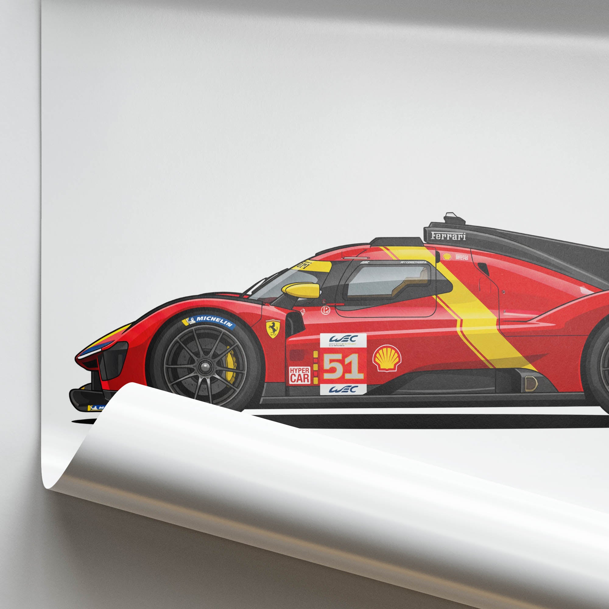 2023 Ferrari 499P Ferrari Hypercar – Car Print (Side)