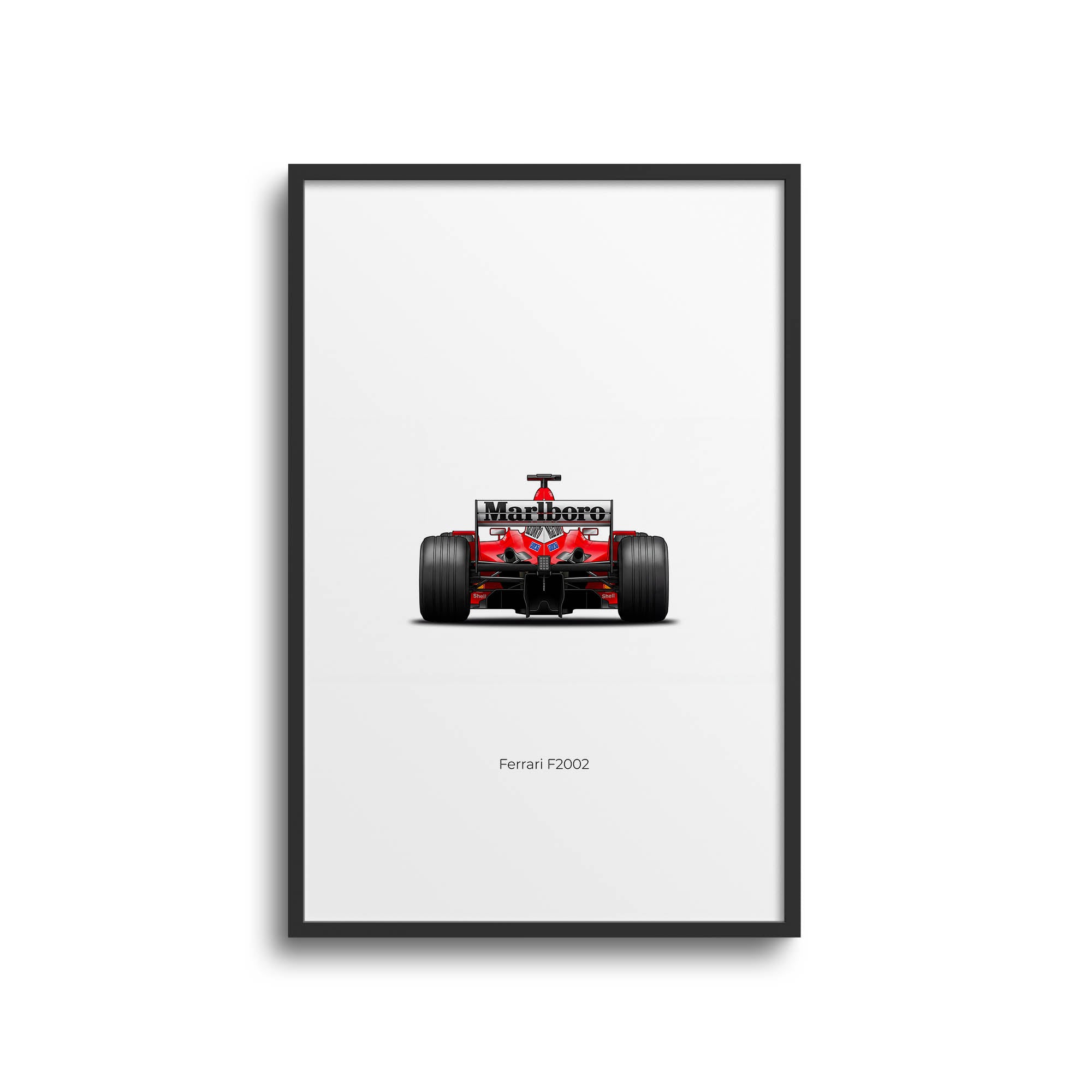 Ferrari F2002 Poster - Michael Schumacher F1 Racing Print in Rosso Corsa Livery
